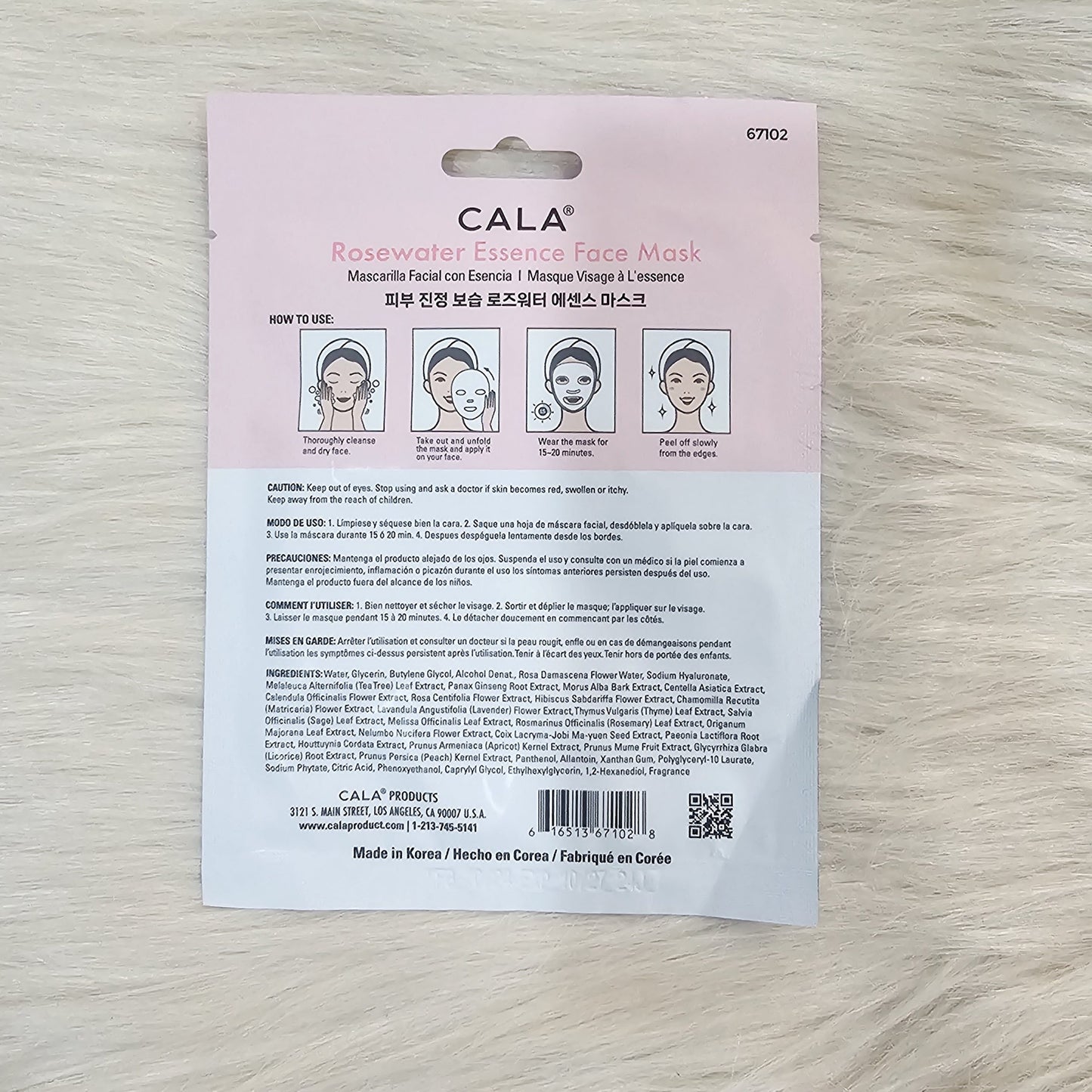 CALA Rosewater Essence Facial Mask 23g (1 sheet )
