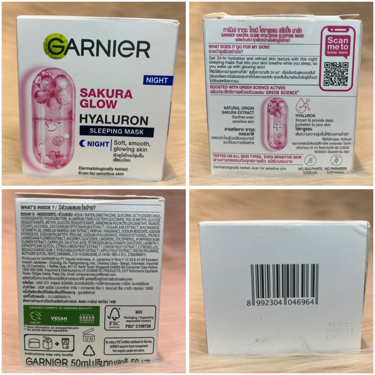 Garnier Sakura Glow Hyaluron Night Mask 50ml