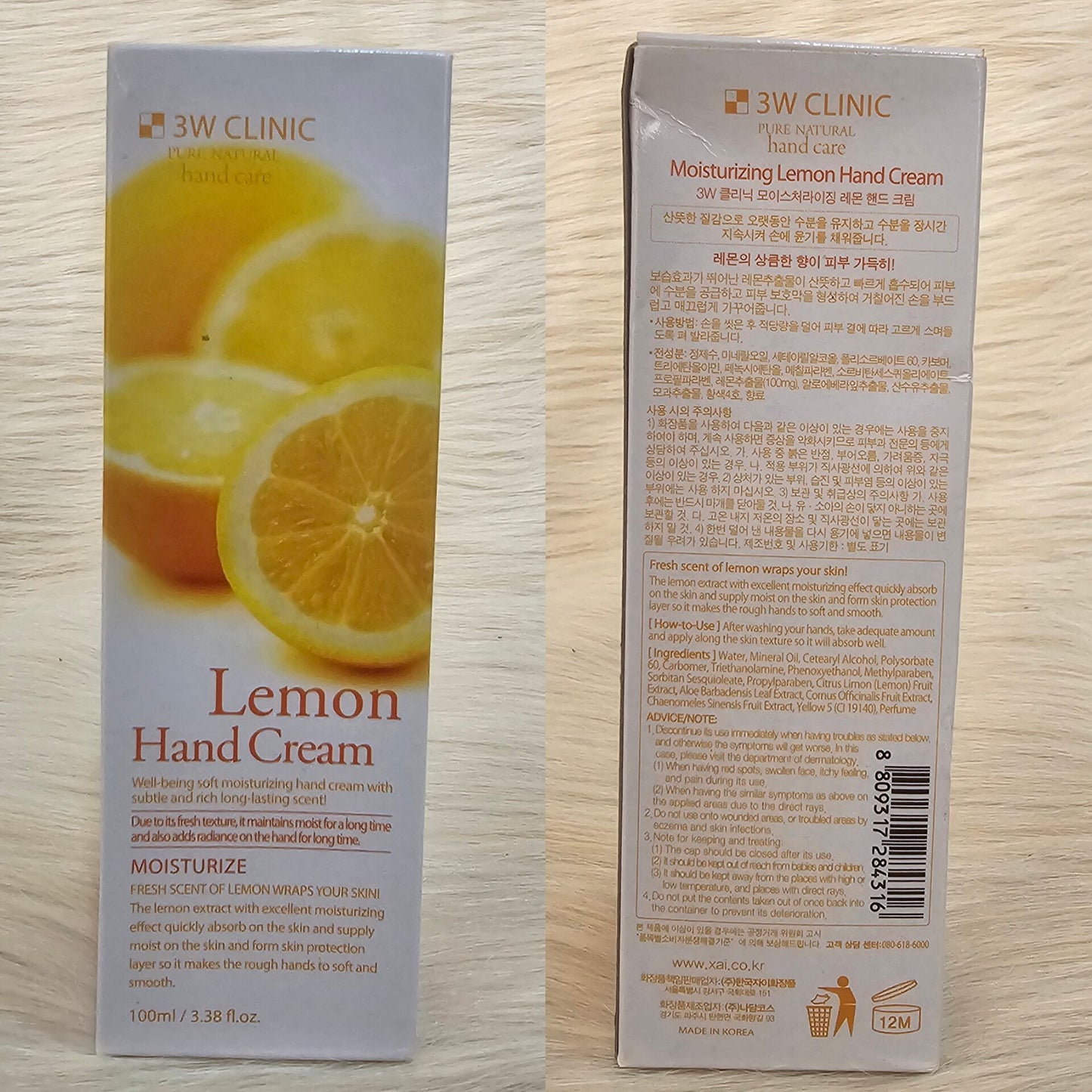 3W Clinic Moisturizing Lemon Hand Cream 100ml