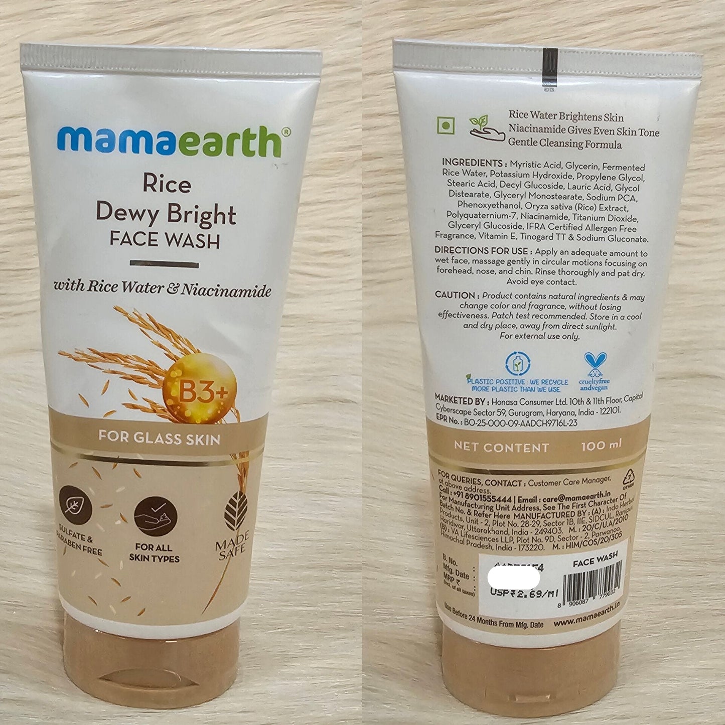 Mamaearth Rice Dewy Bright Face Wash 100ml