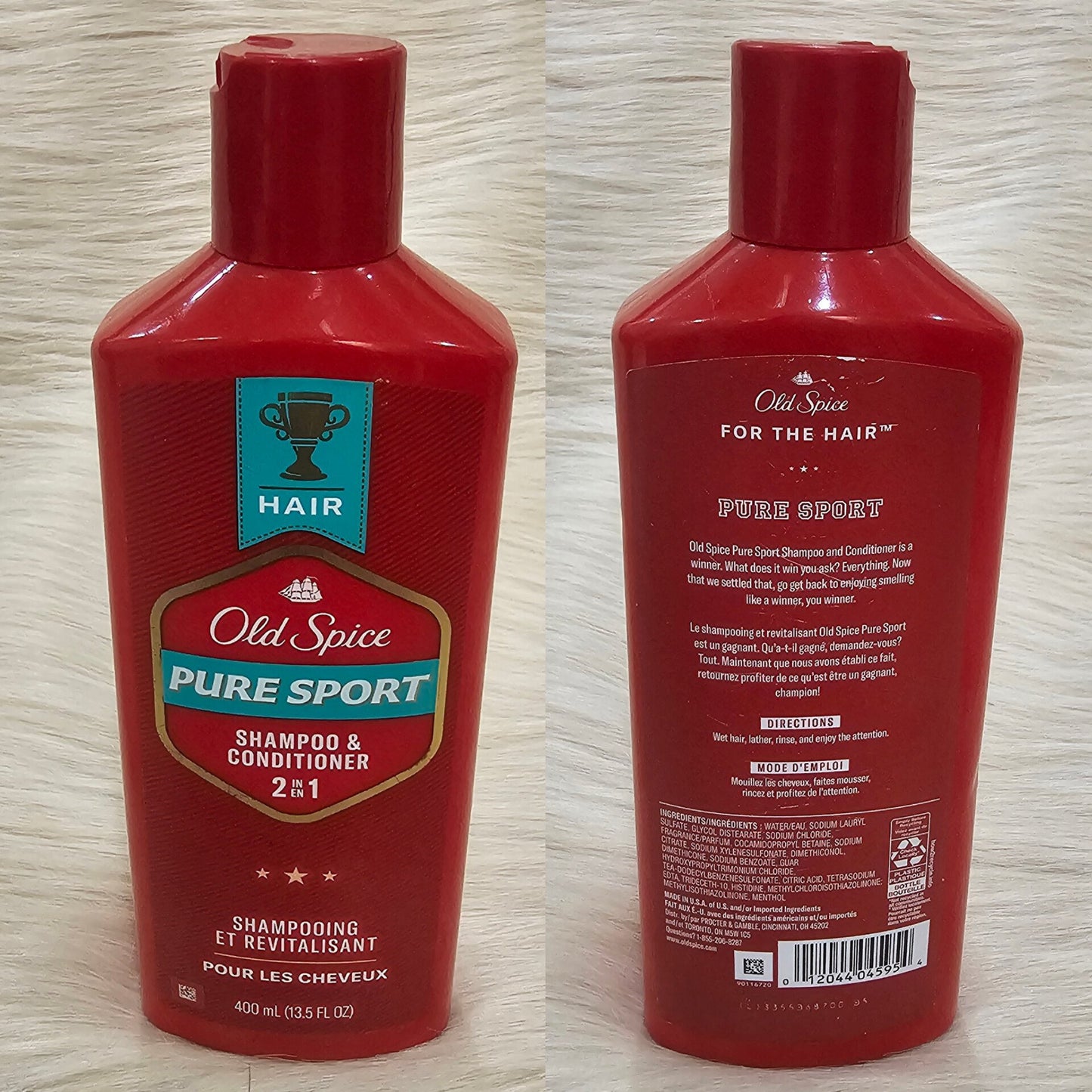Old Spice Pure Sport 2in1 Shampoo and Conditioner for Men, 400ml