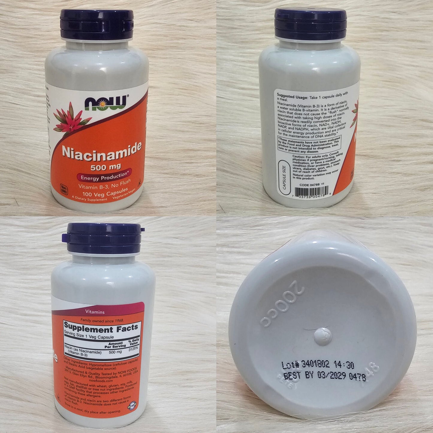 NOW Foods Niacinamide 500mg – 100 Veg Capsules