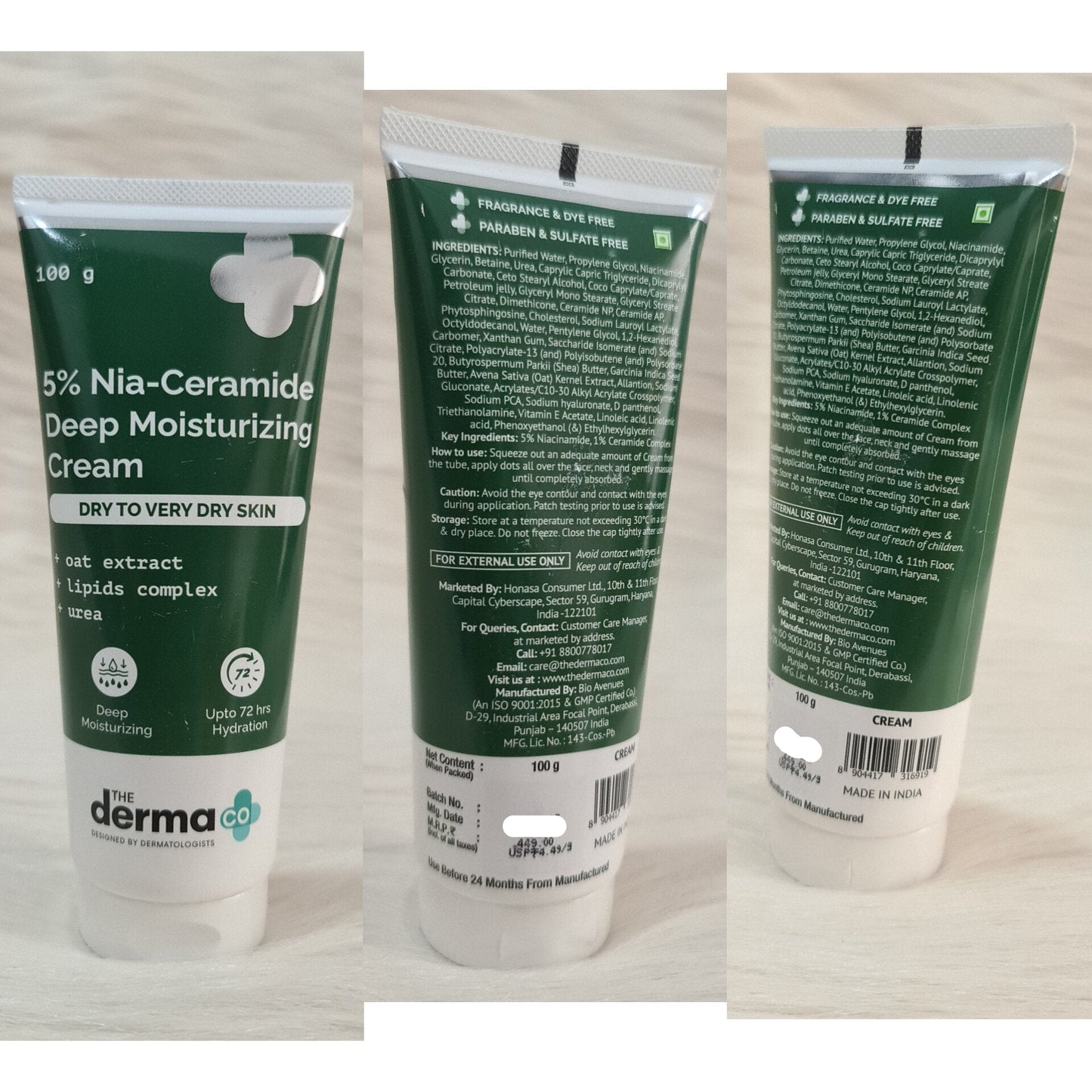 The Derma Co 5% Niacinamide Ceramide Moisturizer 100g