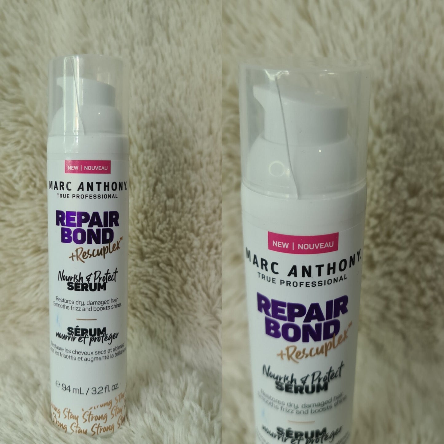 (Discounted Product)Marc Anthony Hair Serum for Frizzy & Damaged Hair, Repair Bond + Rescuplex Strength & Protect Serum 94ml