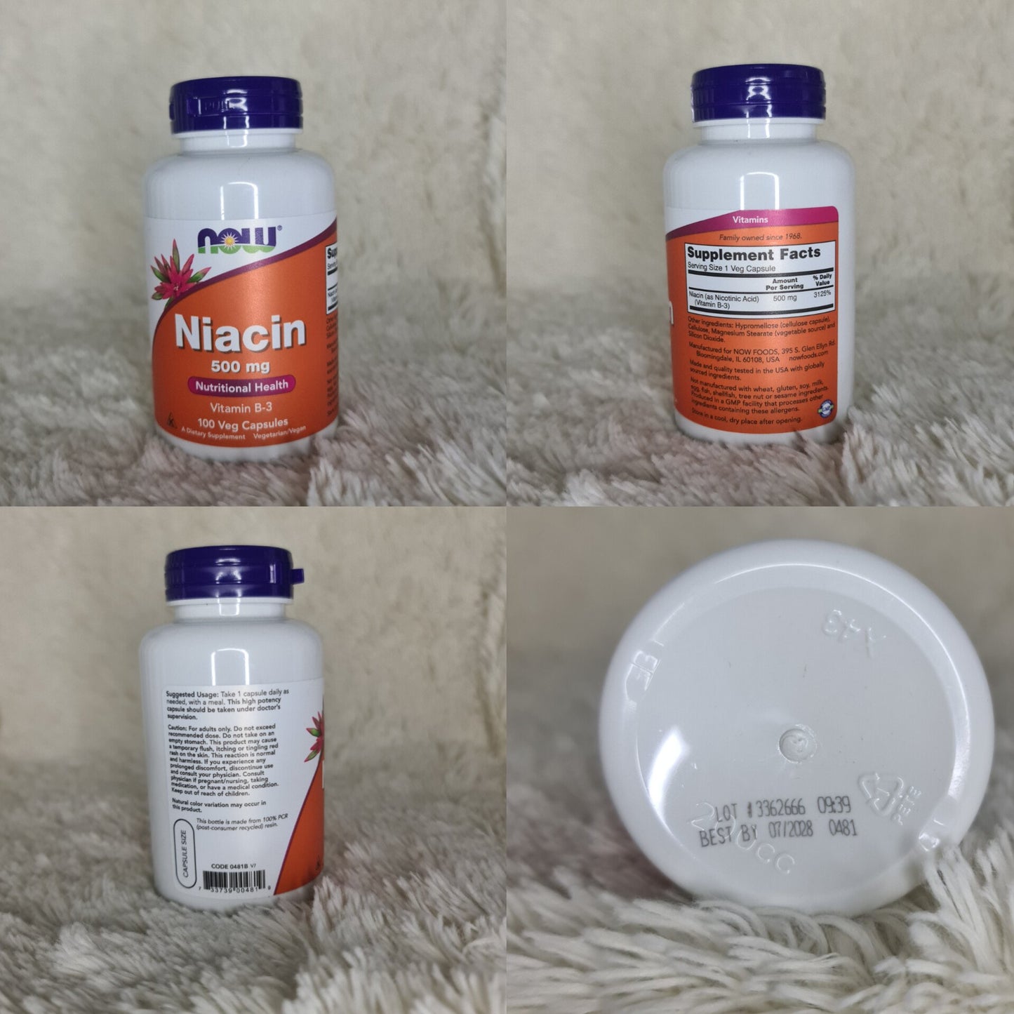 NOW Foods Niacin 500 mg – 100 Veg Capsules