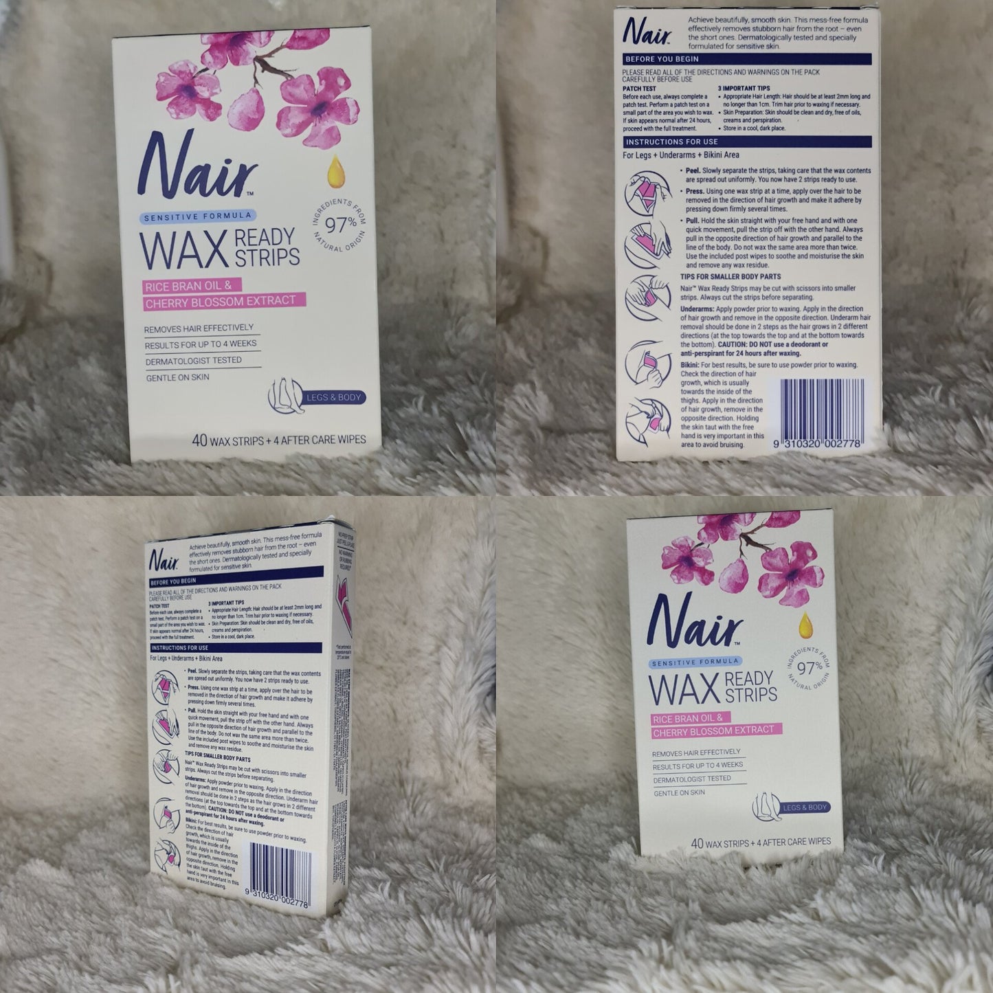 Nair Sensitive Wax Strips for Body & Legs 40 pack