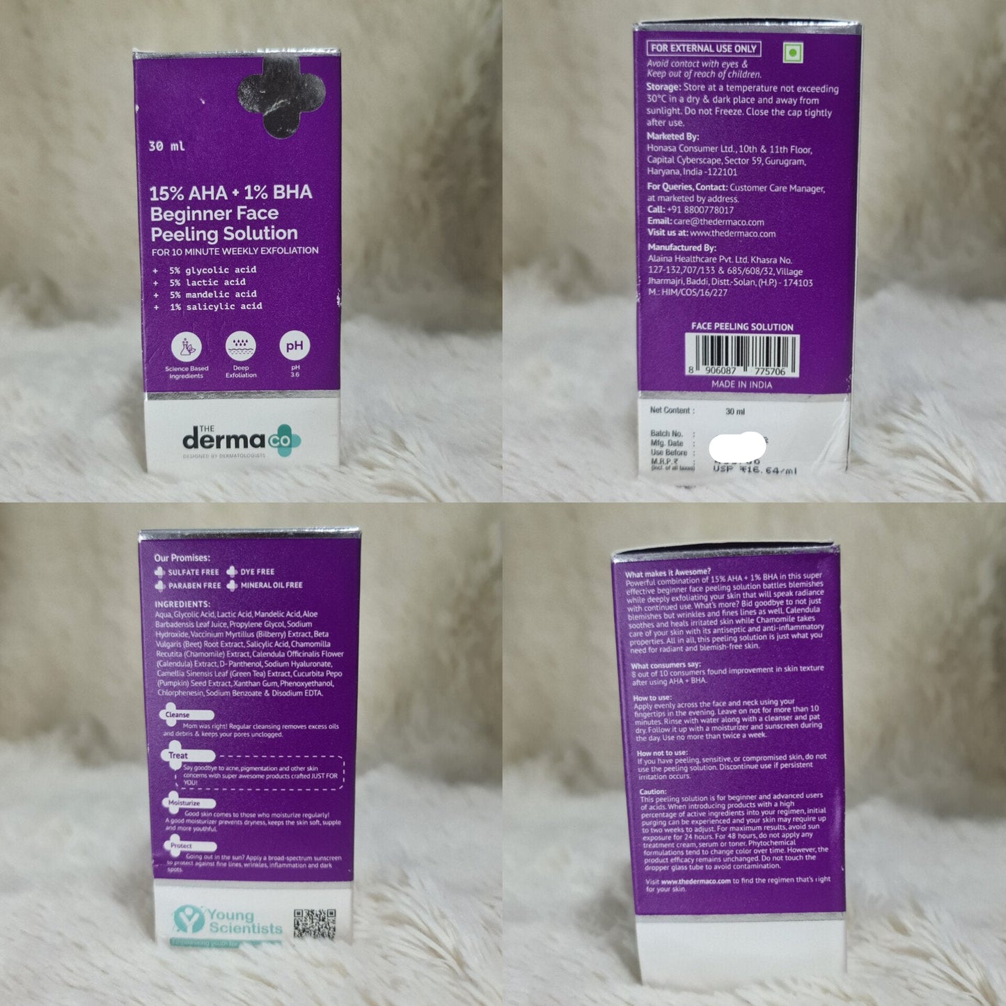 The Derma Co 15% AHA + 1% BHA Peeling Solution 30ml