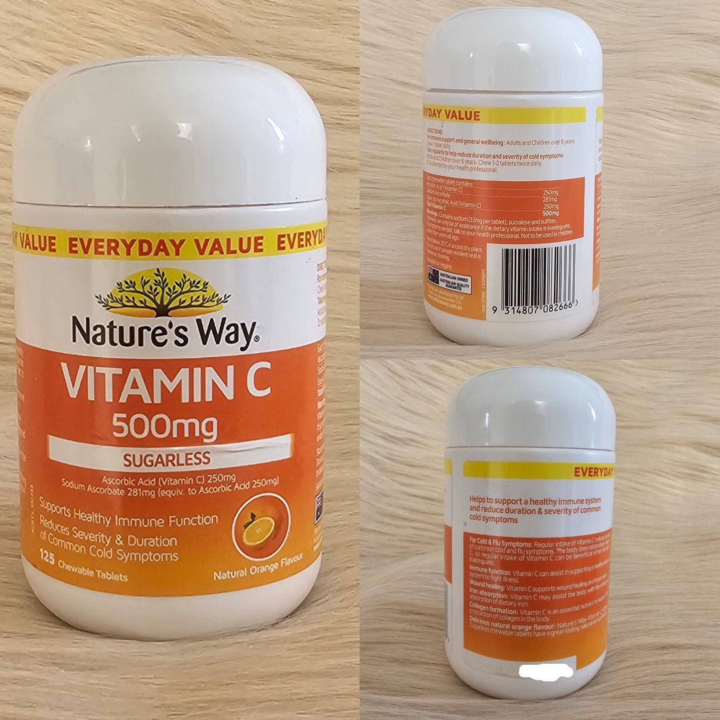 Nature’s Way Vitamin C 500mg – 125 Chewable Tablets