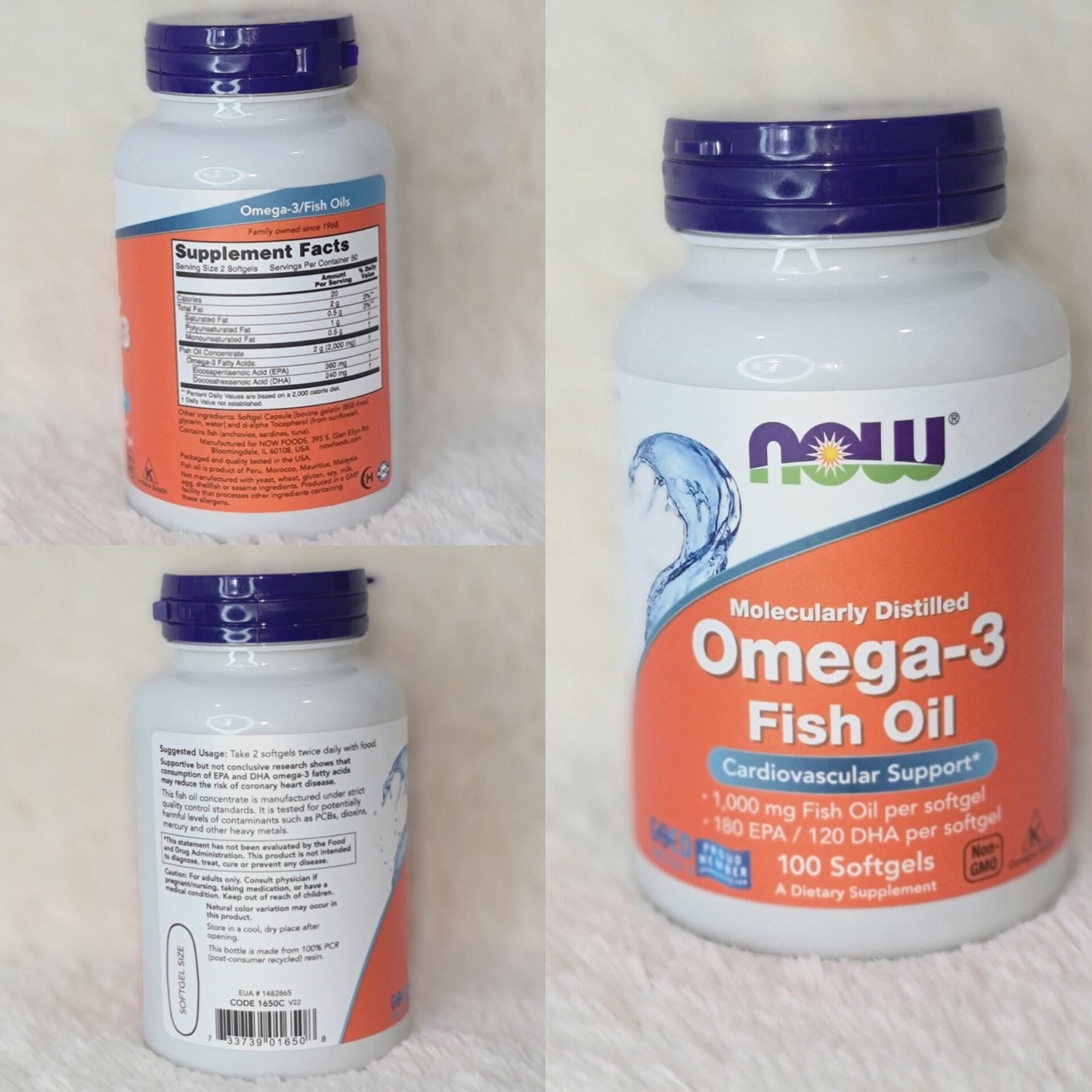 Now Foods Omega-3 Molecularly Distilled Softgels