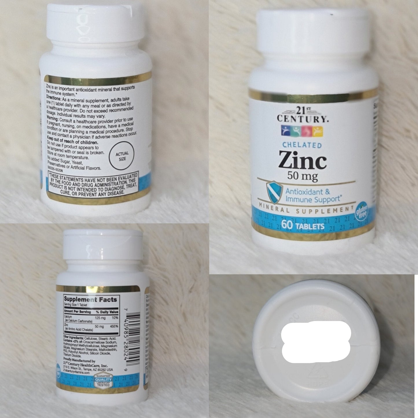 21st Century Chelated Zinc 50mg – 60 Tablets