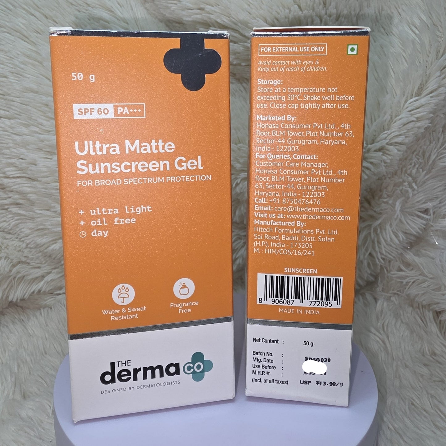 Derma Co Ultra Matte Sunscreen Gel SPF 60 (50g)