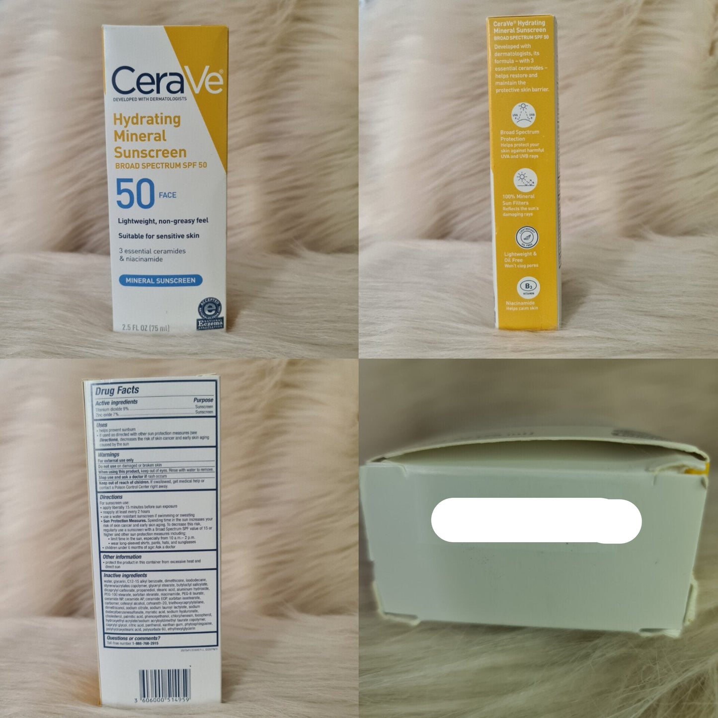 CeraVe Hydrating Mineral Sunscreen SPF 50 Face Lotion 75ml
