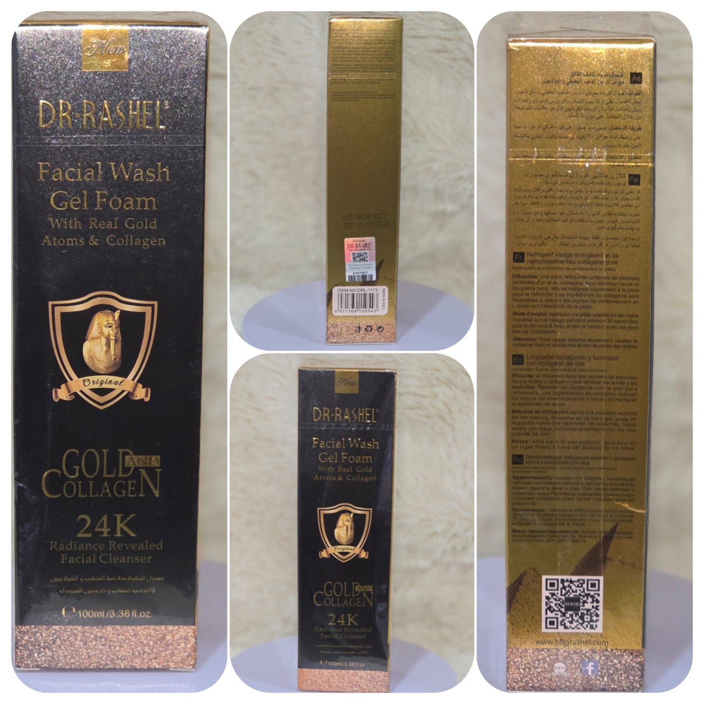Dr. Rashel 24K Gold Collagen Facial Wash Gel Foam 100ml