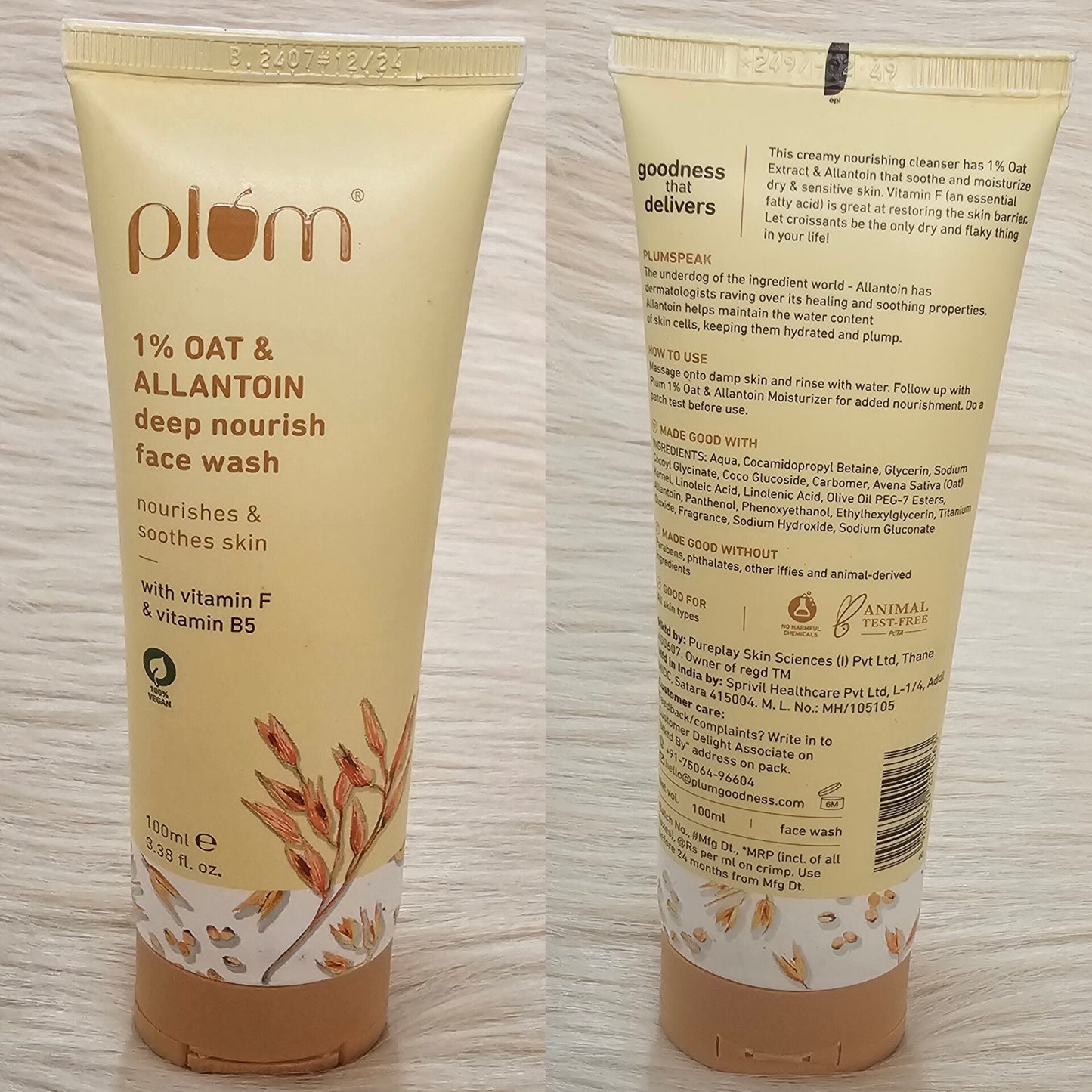 Plum 1% Oat & Allantoin Deep Nourish Face Wash (100ml)
