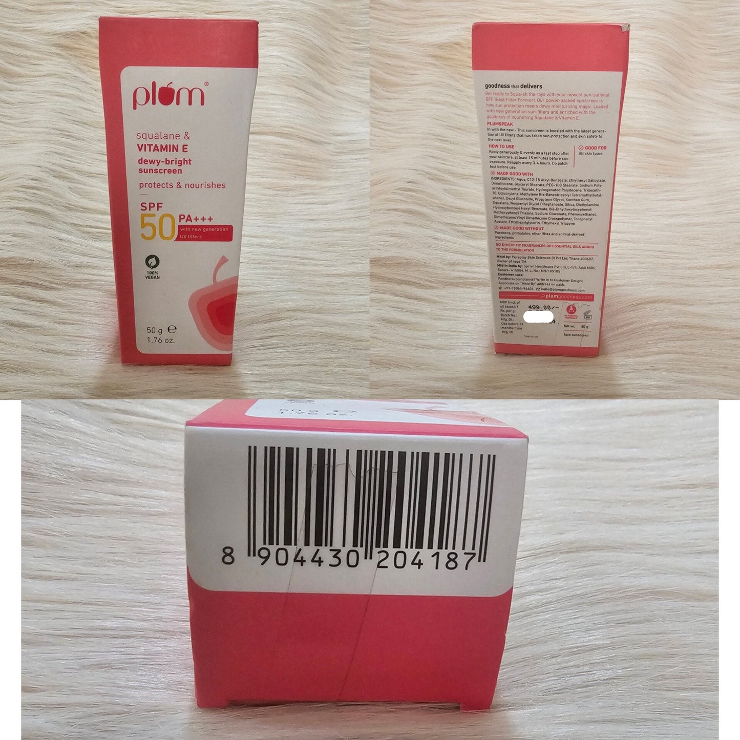 Plum Squalane & Vitamin E Dewy-Bright Sunscreen SPF 50 PA+++ (50g)
