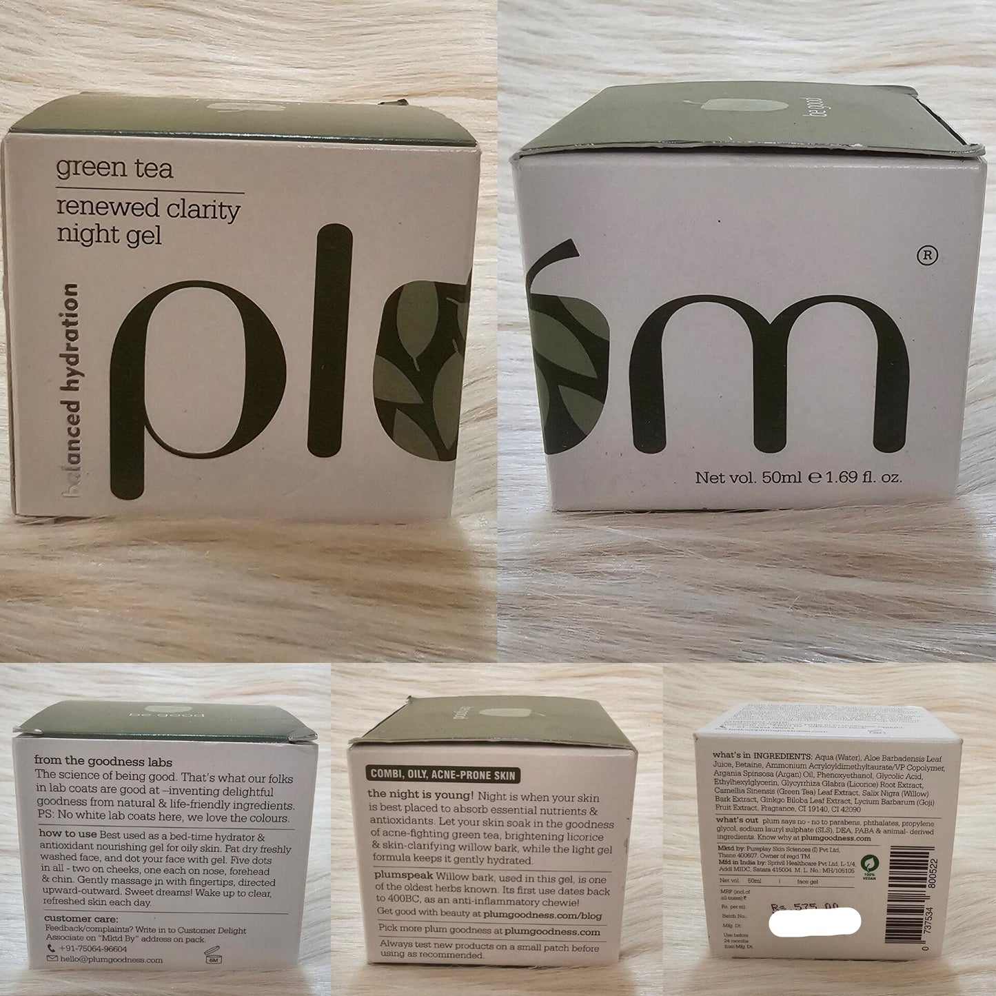 Plum Green Tea Renewed Clarity Night Gel – 50ml