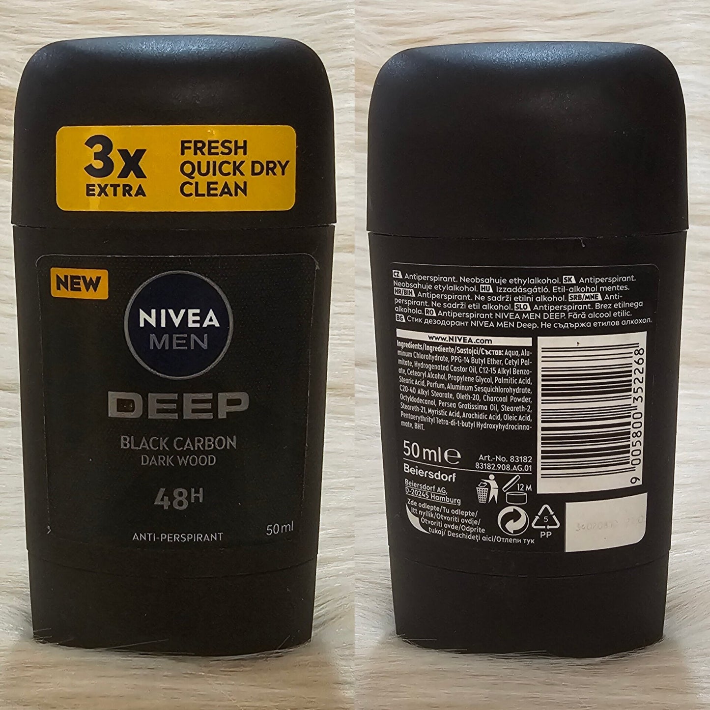 NIVEA Men Deep Black Carbon Dark Wood Deodorant 50ml