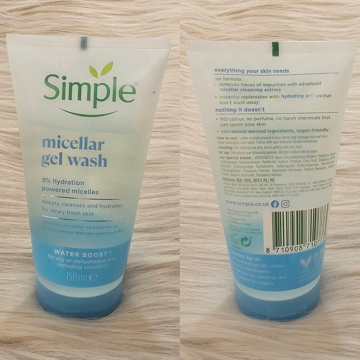 Simple Water Boost Micellar Facial Gel Wash 150ml