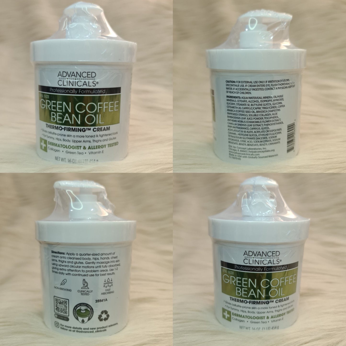 Advanced Clinicals Green Coffee Bean Oil Cream 454g