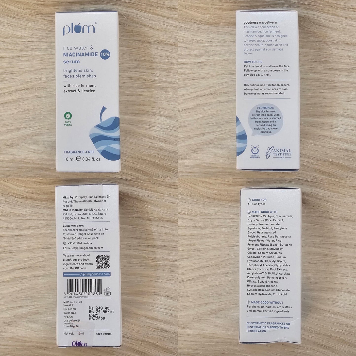 Plum 10% Niacinamide & Rice Water Face Serum (10ml)
