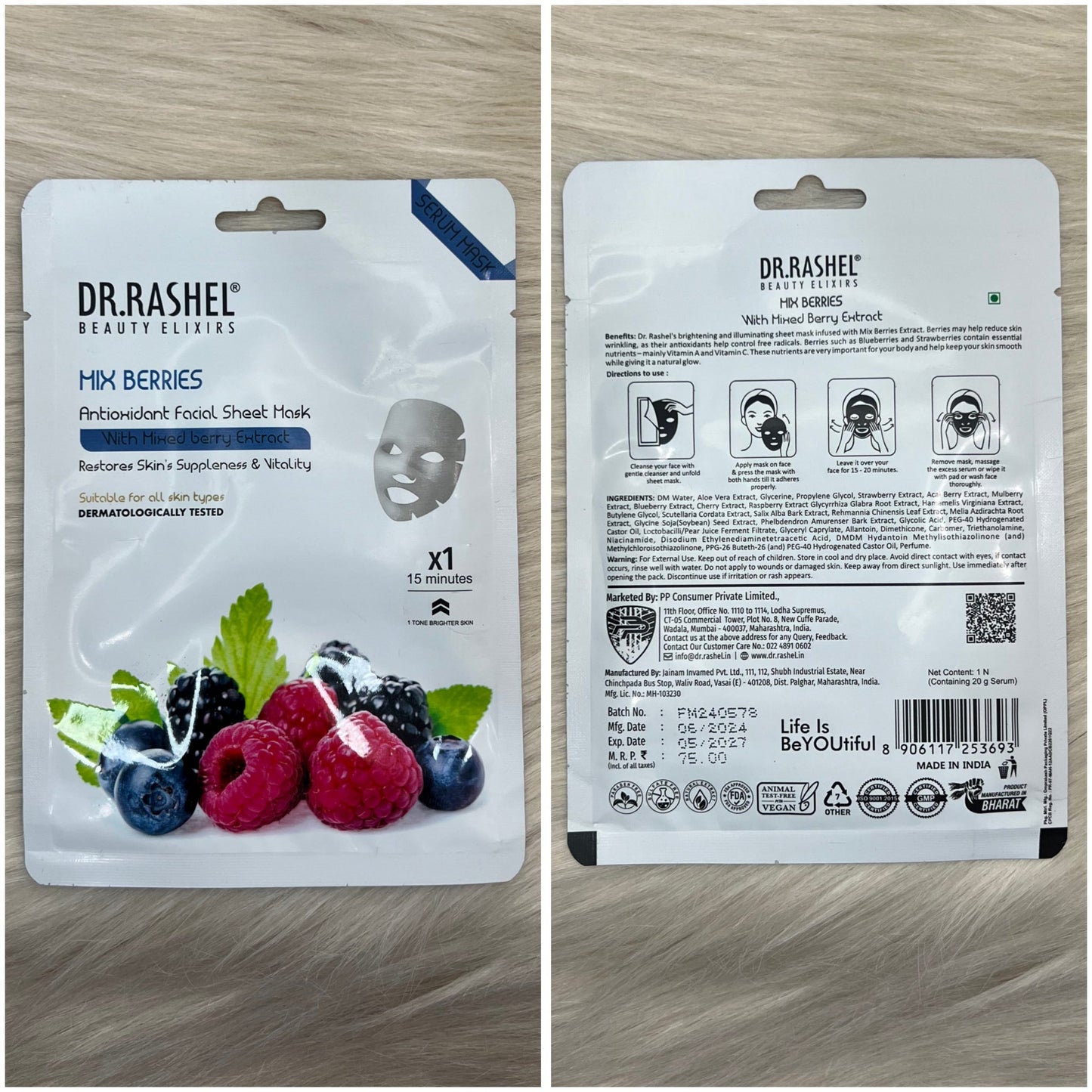 Dr. Rashel Mix Berries Sheet Mask with Serum