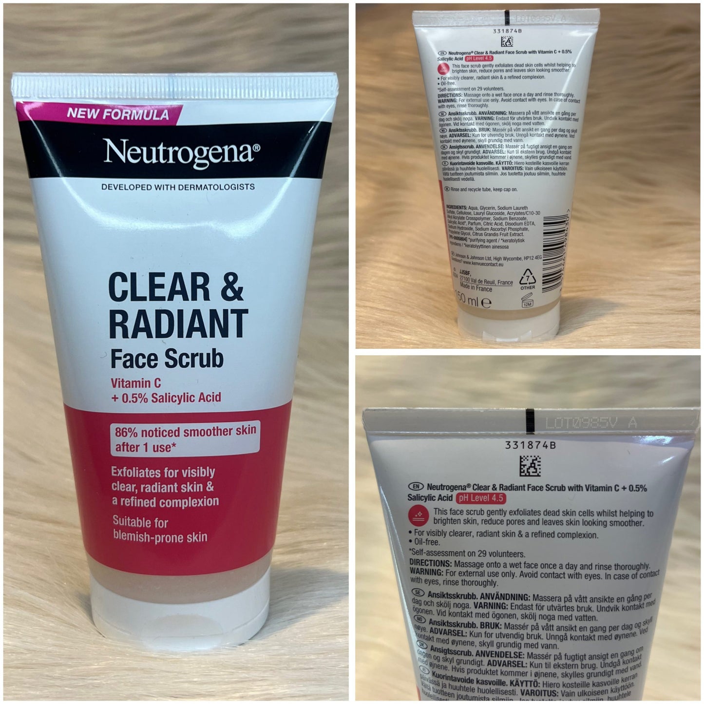 Neutrogena Clear & Radiant Face Scrub 150ml