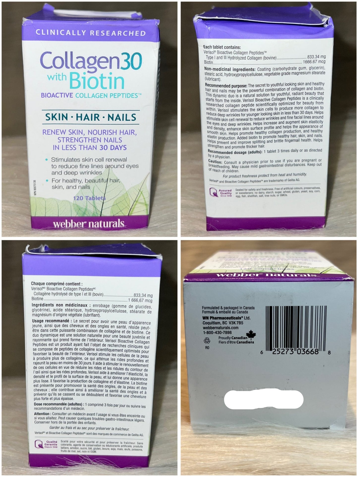 Webber Naturals Collagen30® with Biotin (120 Tablets)