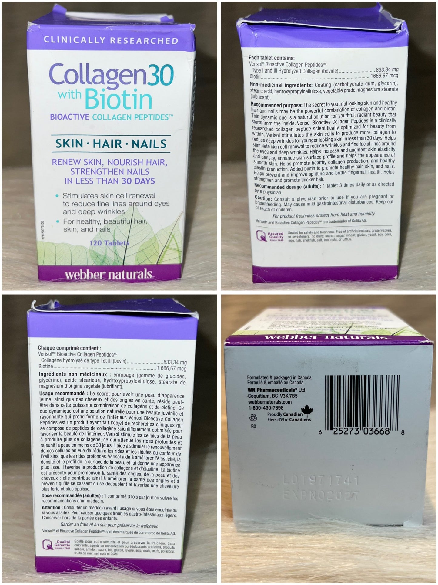 Webber Naturals Collagen30® with Biotin (120 Tablets)