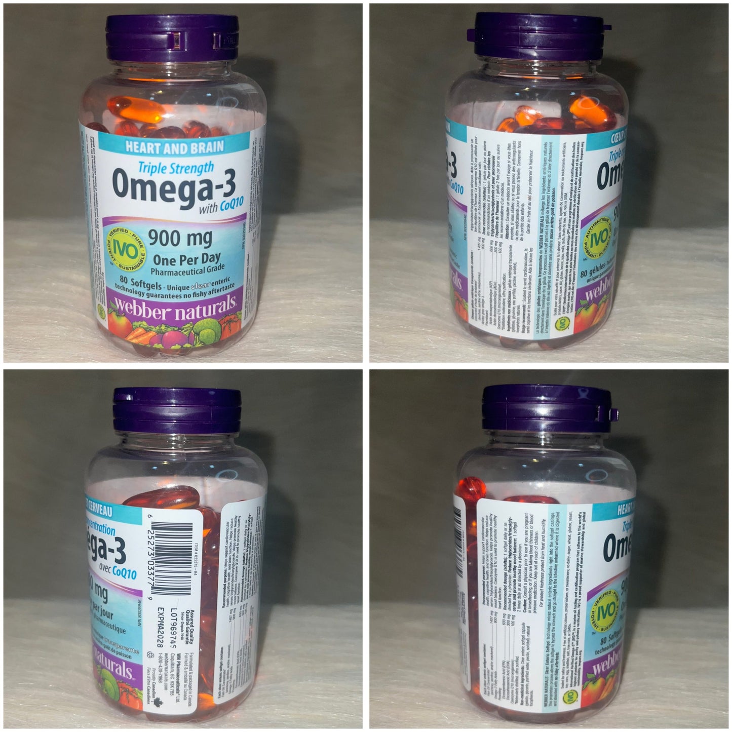 Webber Naturals Triple Strength Omega-3 with CoQ10 – 80 Enteric Capsules