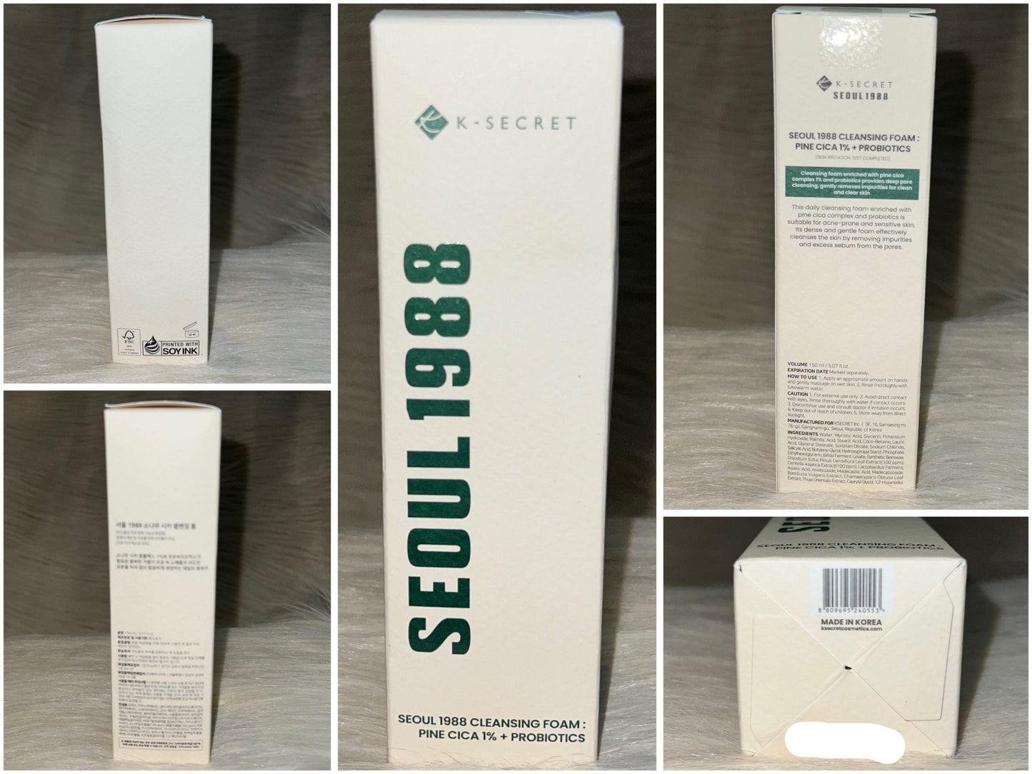 KSECRET SEOUL 1988 Cleansing Foam – Pine Cica 1% + Probiotics (150ml)