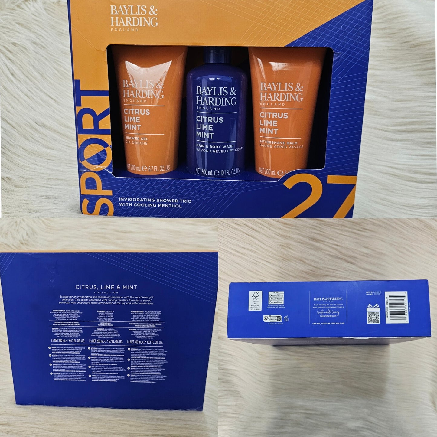 Baylis & Harding Citrus, Lime & Mint Men's Invigorating Shower Trio Gift Set