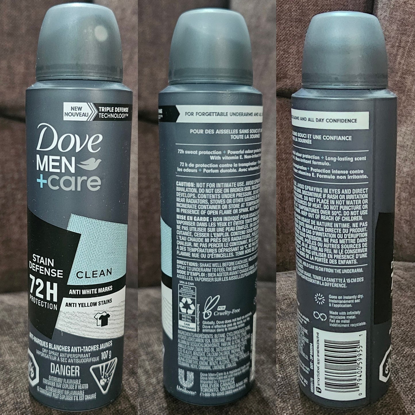 Men+Care Stain Defense Clean Dry Spray Antiperspirant
