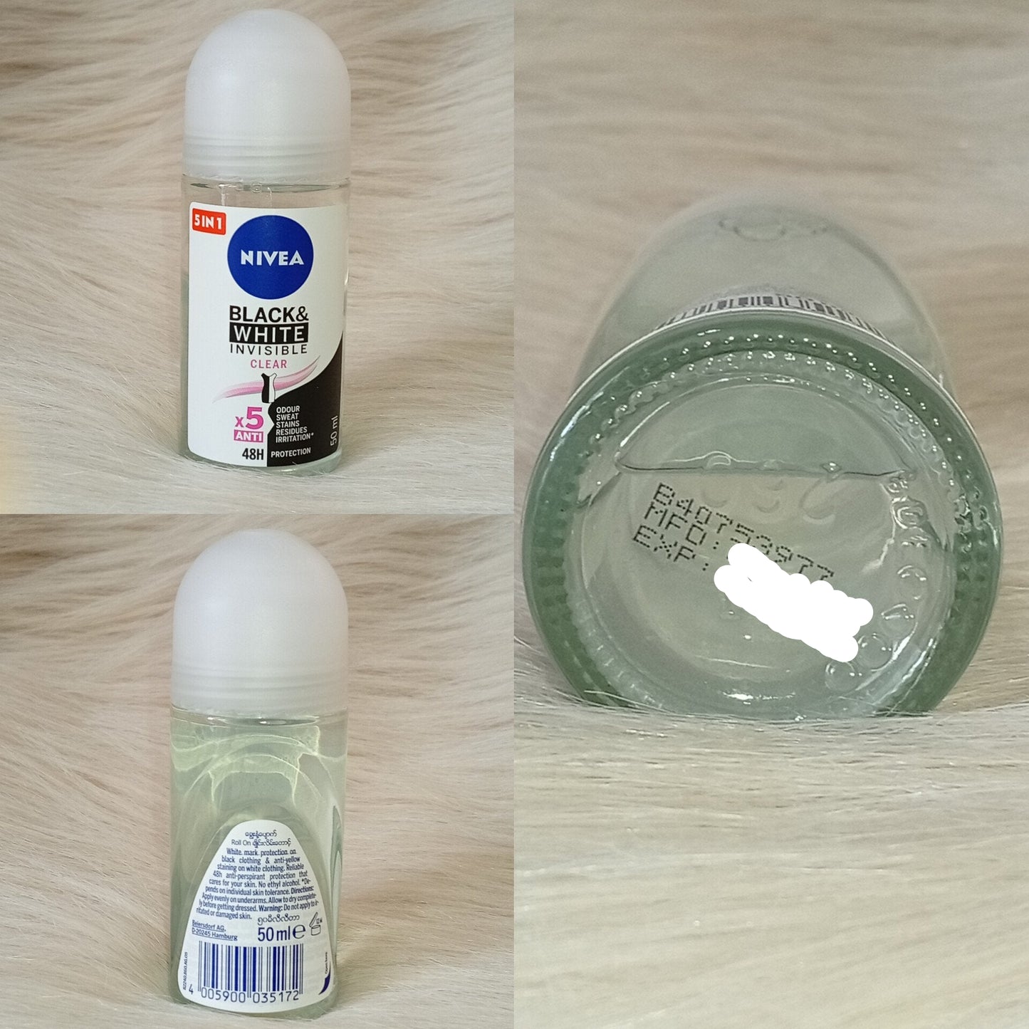NIVEA Black & White Invisible 48H Water Lily Roll-On 50ml
