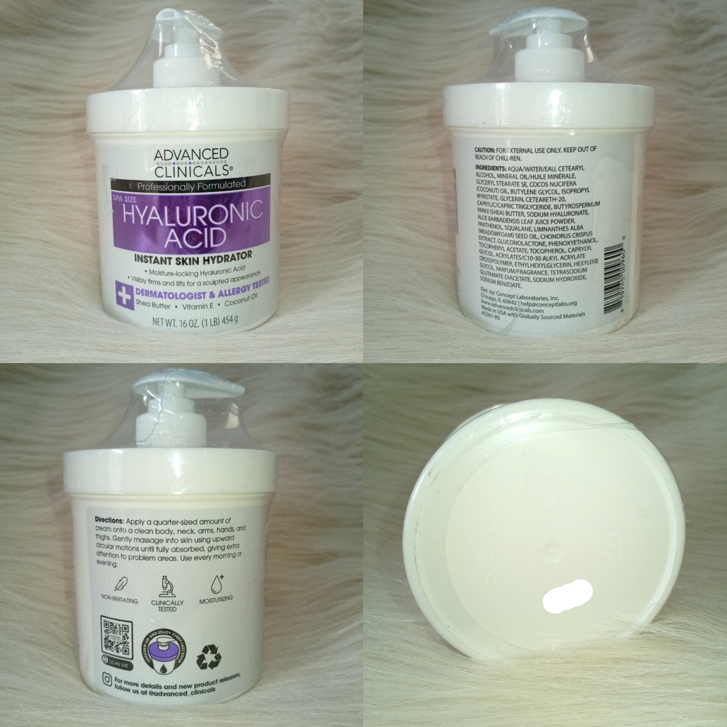 Advanced Clinicals Hyaluronic Acid Lotion 454g