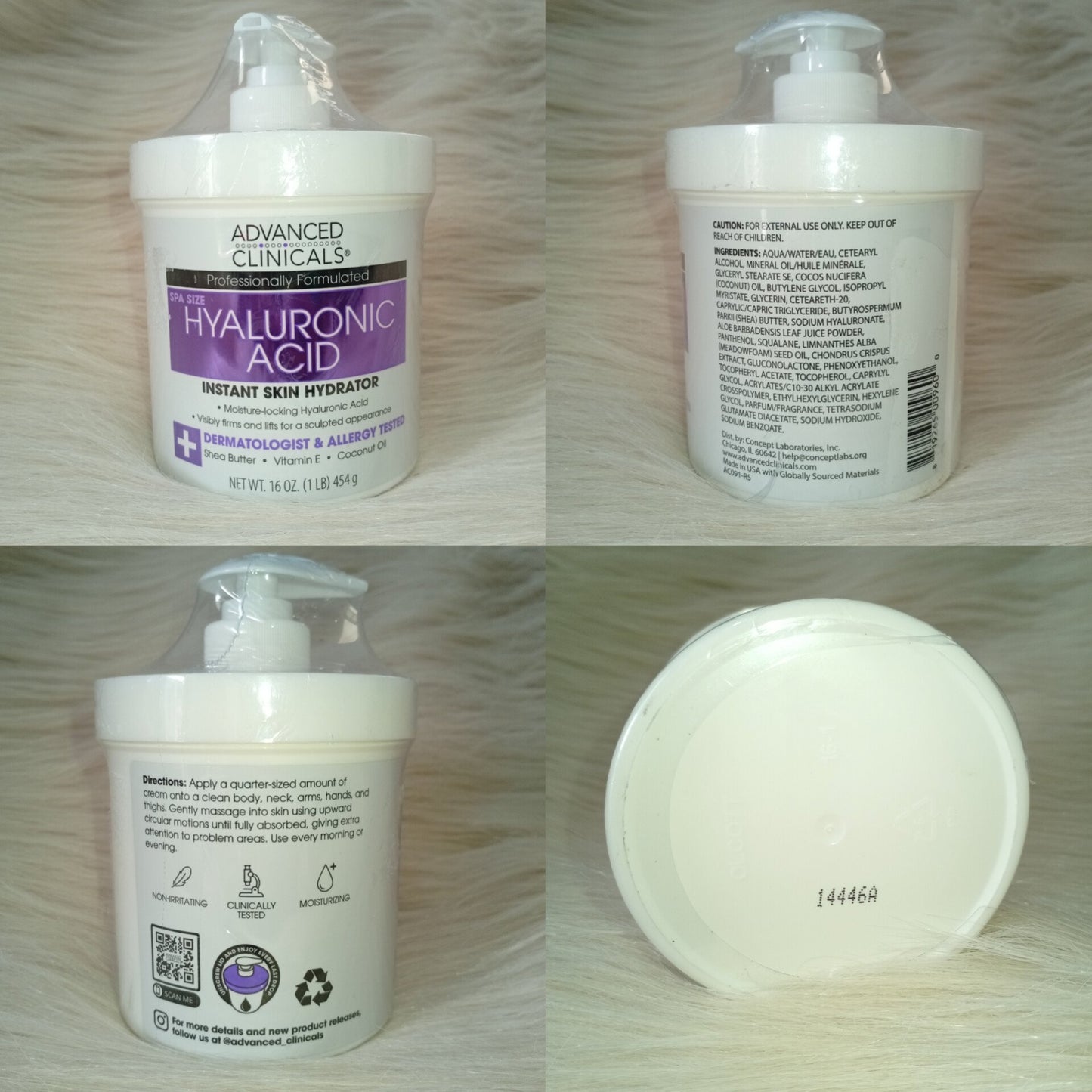 Advanced Clinicals Hyaluronic Acid Lotion 454g