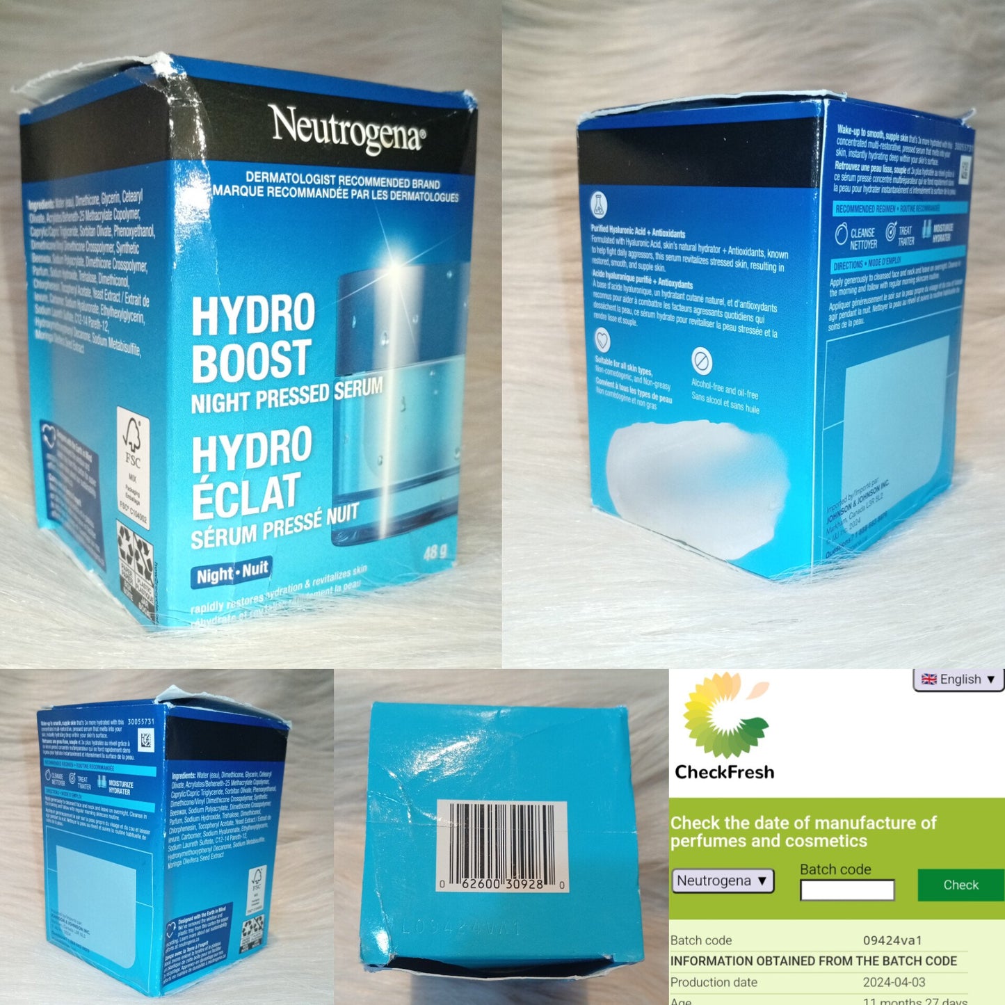 Neutrogena Hydro Boost Night Pressed Serum 48g