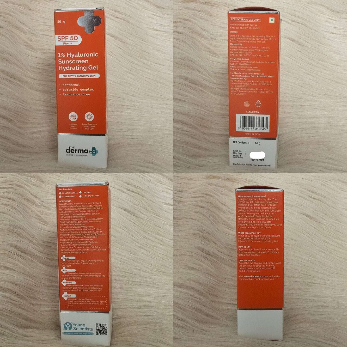 The Derma Co Hyaluronic Sunscreen Gel SPF 50