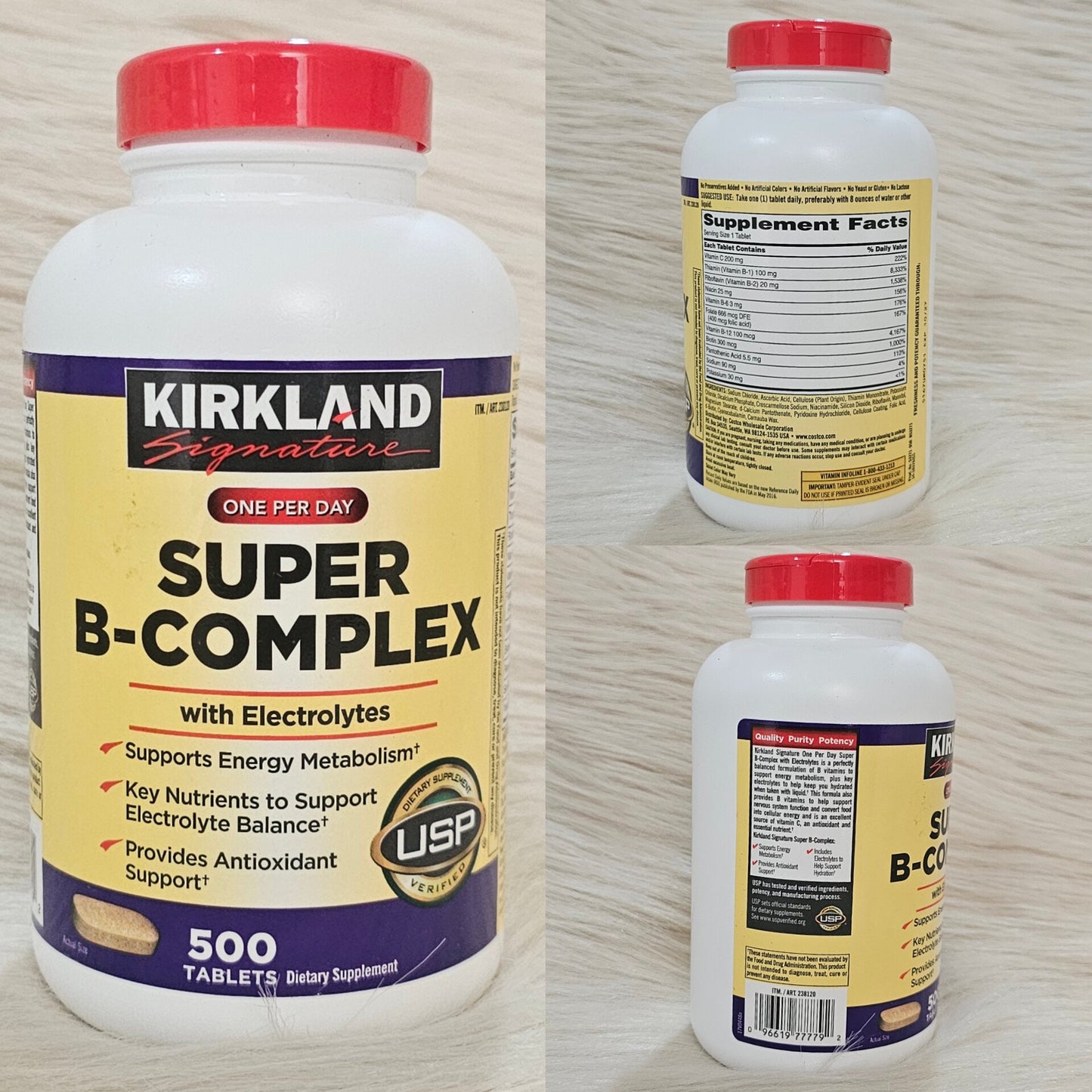 Kirkland Super B-Complex with Electrolytes (500 Tablets)