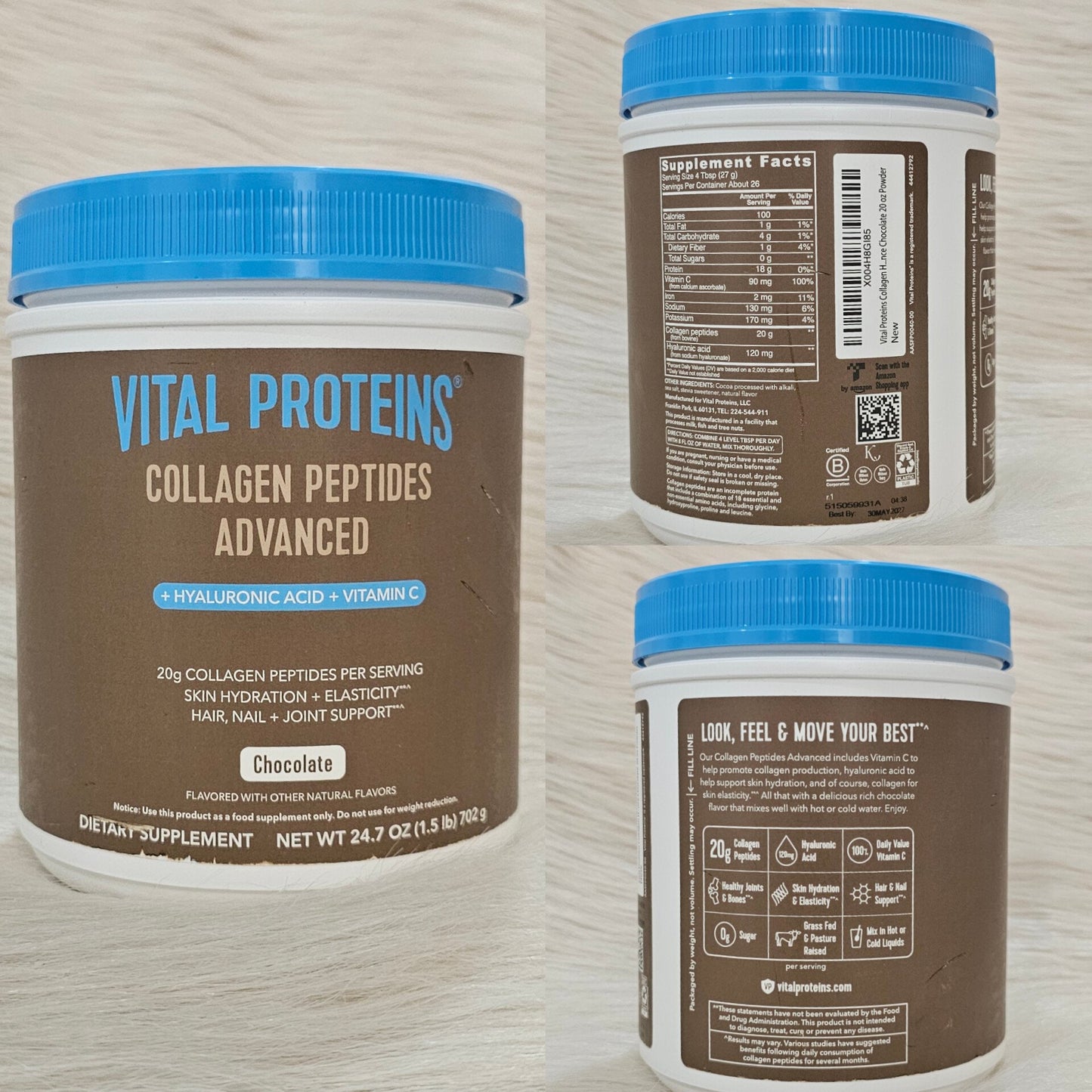 Chocolate Collagen Peptides Advanced (1.5lb / 702g)