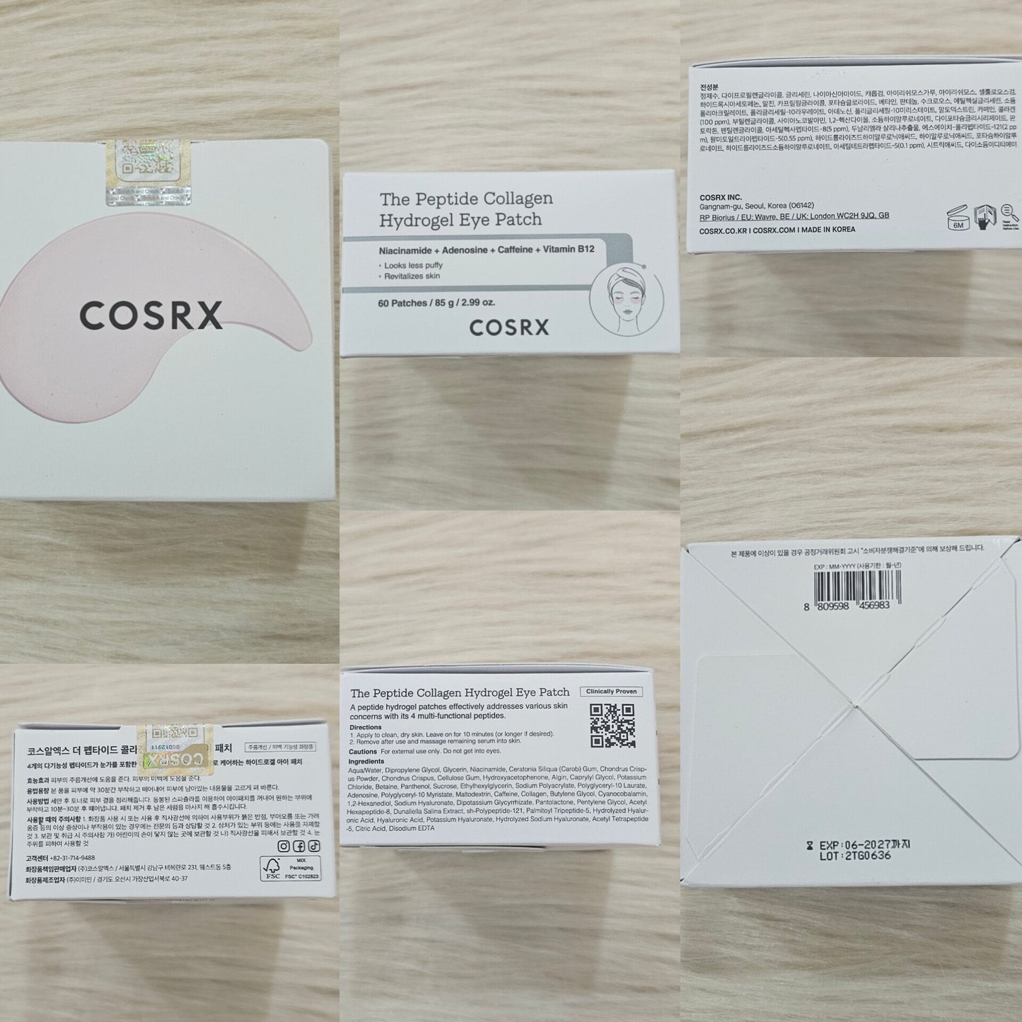 COSRX Peptide Collagen Hydrogel Eye Patch 60 Patches