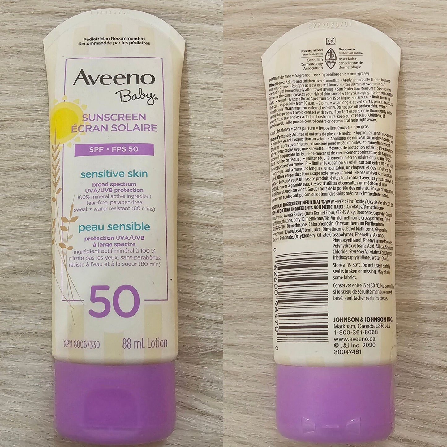 Aveeno Baby Mineral Sunscreen Lotion SPF 50 (88ml)