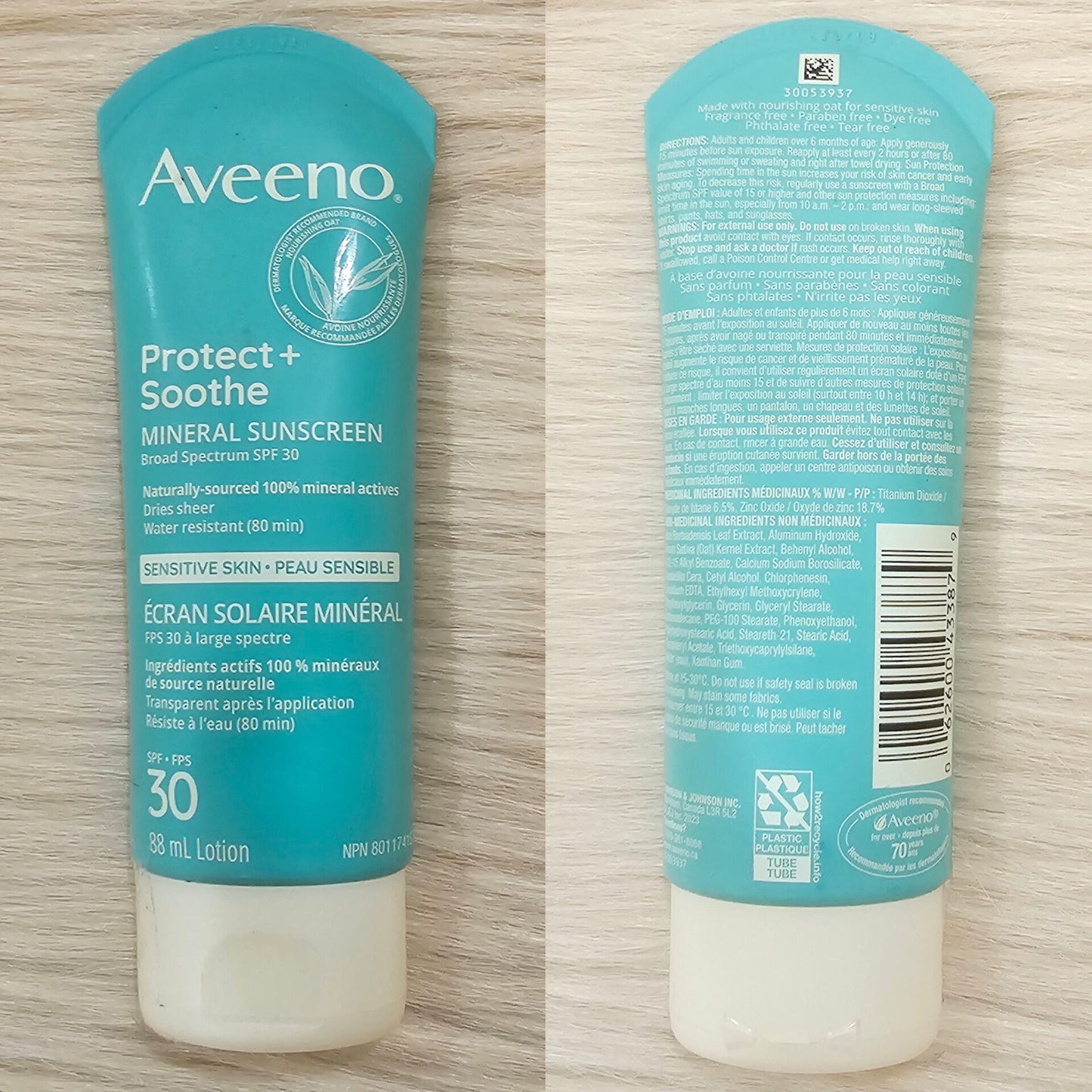 Aveeno Protect + Soothe Mineral Sunscreen SPF 30 (88ml)