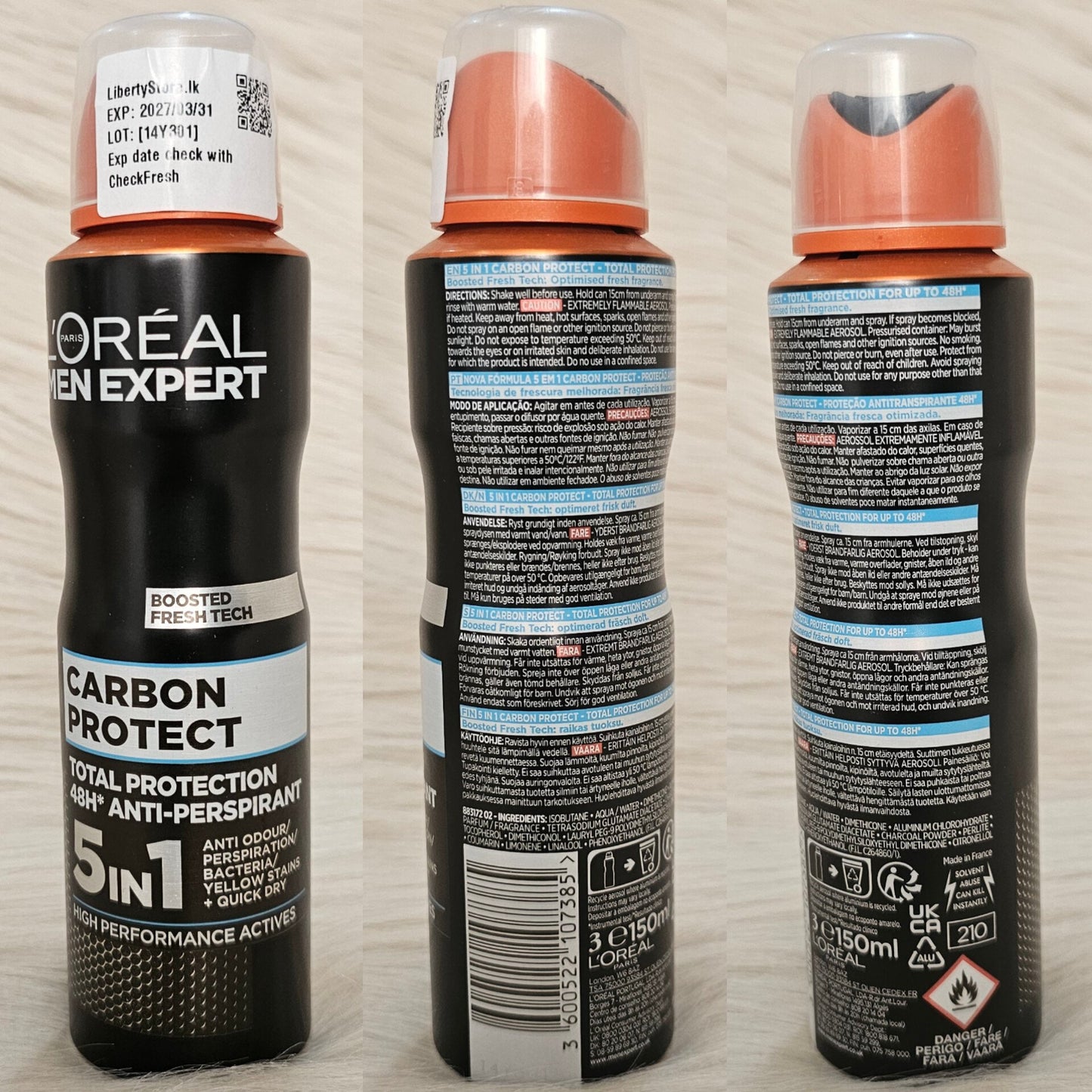 L’Oréal Men Expert Carbon Protect Deodorant Spray 150ml