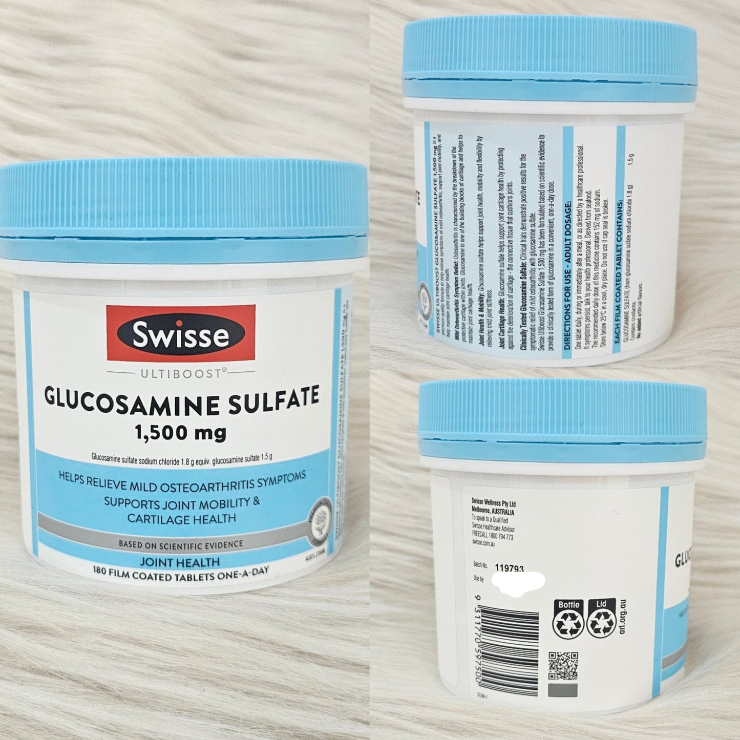 Swisse Glucosamine Sulfate 1500mg – 180 Tablets