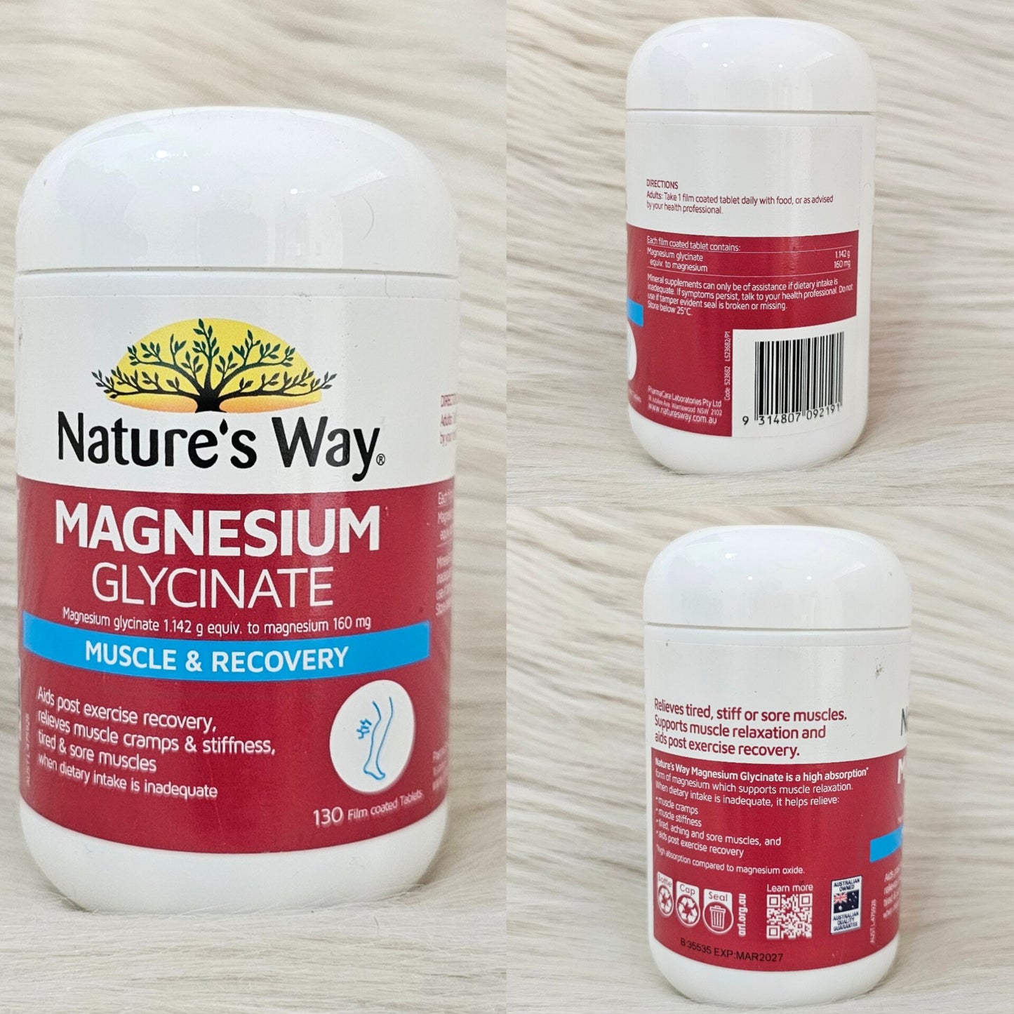 Nature’s Way Magnesium Glycinate 130 Tablets (One-a-Day)