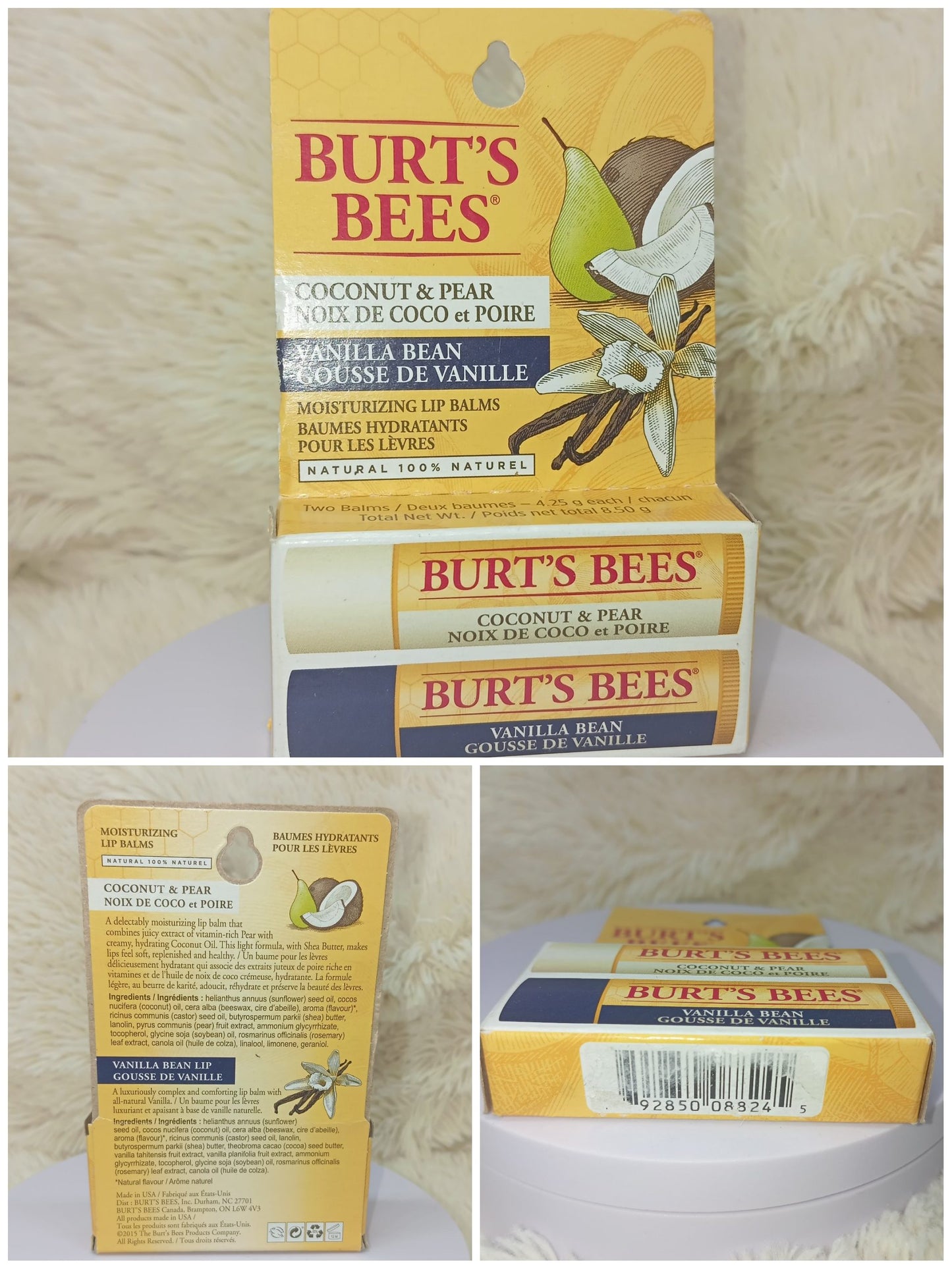 Burt’s Bees Natural Lip Balm 2 Pack Coconut & Vanilla