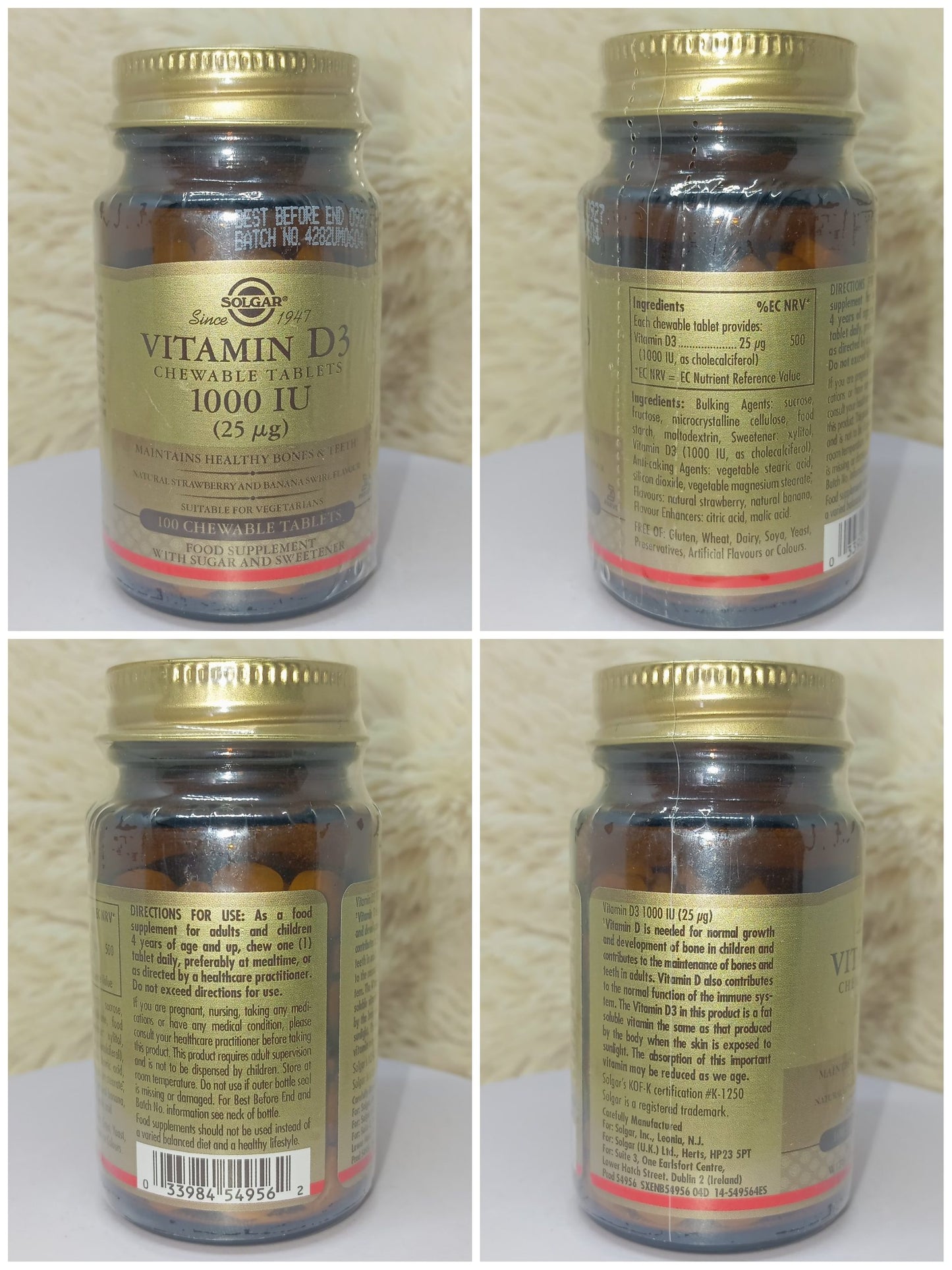 SOLGAR Vitamin D3 Chewable 1000 IU – 100 Tablets