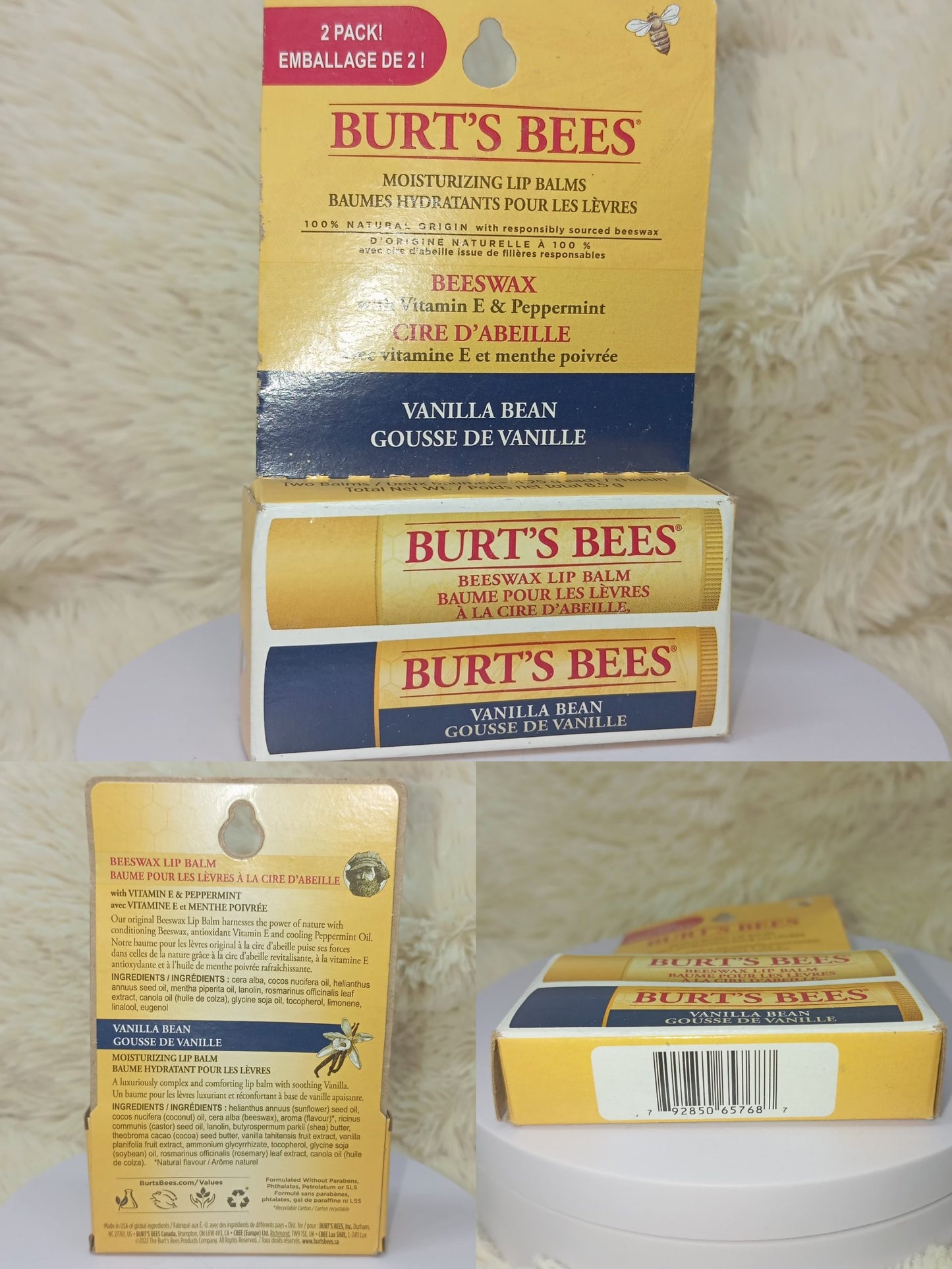 Burt’s Bees® Beeswax & Vanilla Bean Lip Balm Single piece