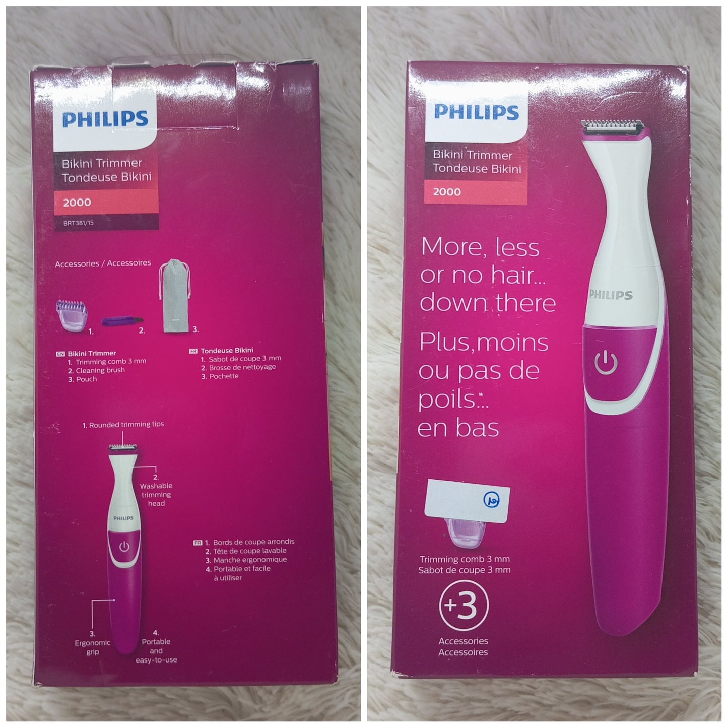 Philips BikiniGenie Cordless Trimmer for Bikini Line, Wet & Dry
