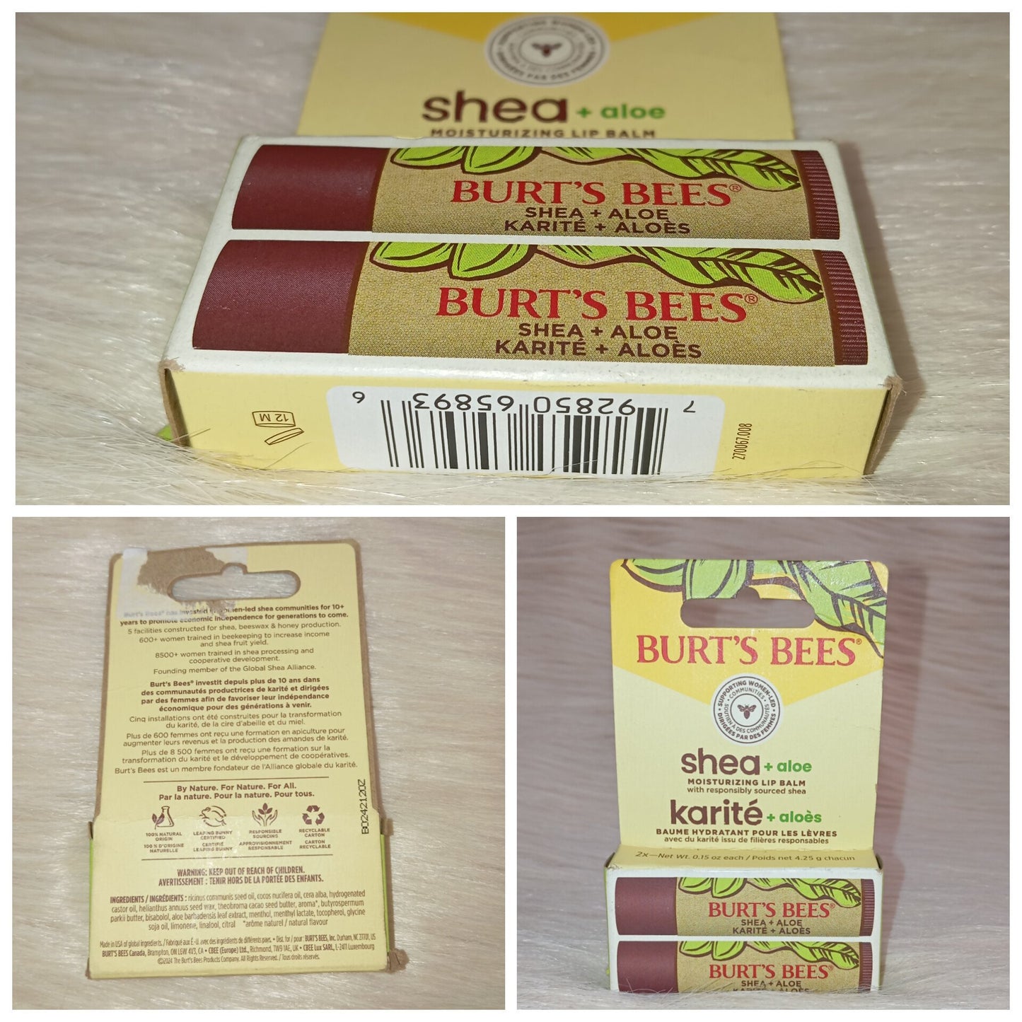 Burt’s Bees Shea & Aloe Lip Balm (2 Tubes)